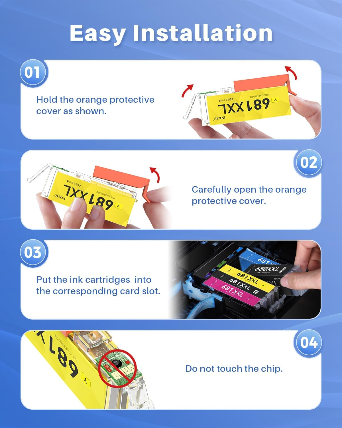 680XXL 681XXL Ink Cartridges PGI-680 XXL CLI-681 XXL Compatible for 680XXL 681XXL Work for Pixma TR7520 TR7620 TR8620 TR8520 TS6120 TS9120 TS9520 TS9521 TS6220 Printers (5 Pack) image number 4