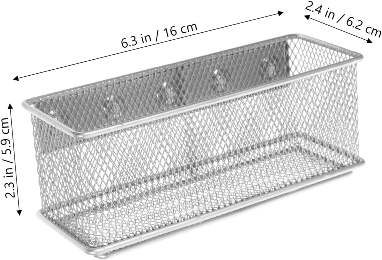 TEHAUX Magnetic Pencil Holder Wire Basket Large Silver Locker Accessories Storage Organizer for Refrigerator and Office image number 5