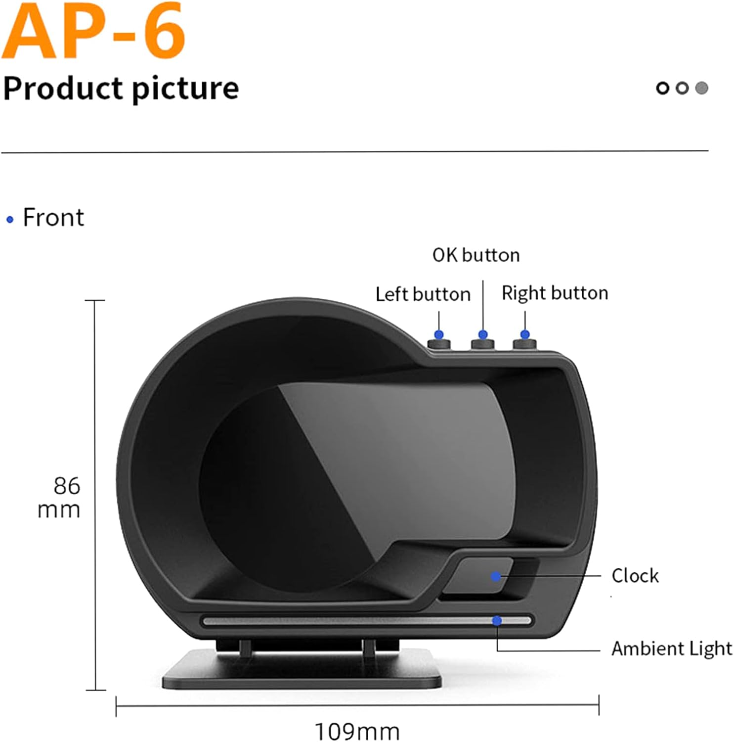 Car HUD Display, OBDⅡ+GPS Smart Gauge High Definition Speedometer Car Diagnostic Tool OBD Fault Code Elimination Driving Computer Overspeed Fault Alarm for All Vehicles