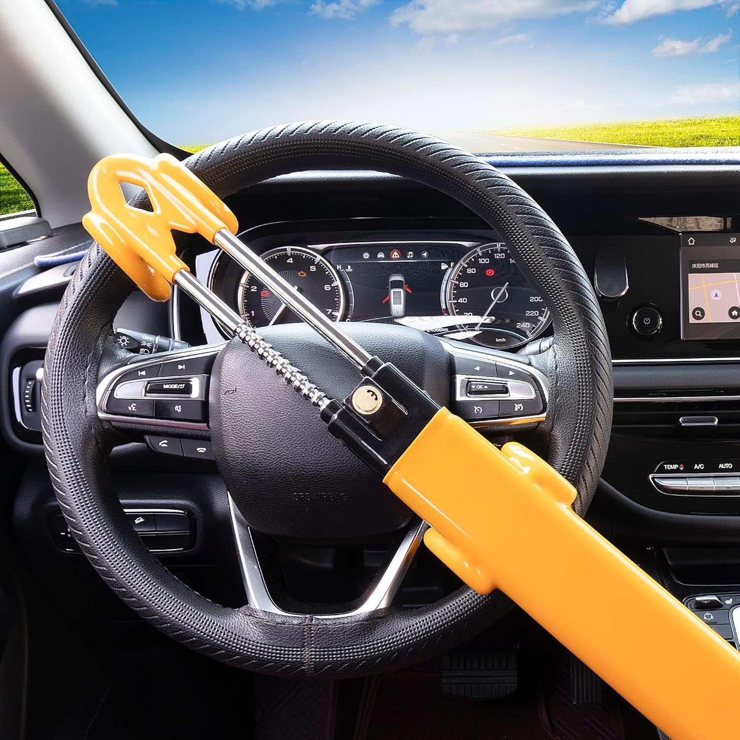 Steering Wheel Lock & Car Lock anti Theft - anti Apex Heavy Duty Club Lock - Adjustable Steering Wheel Locks anti Theft - Universal High Security Steering Lock for Most Cars image number 1