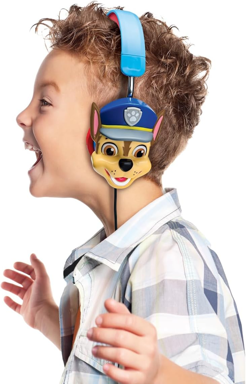 Lexibook, Paw Patrol HP015PA2 Foldable Wired Stereo Headphones with Volume Limiter, Chase, Blue