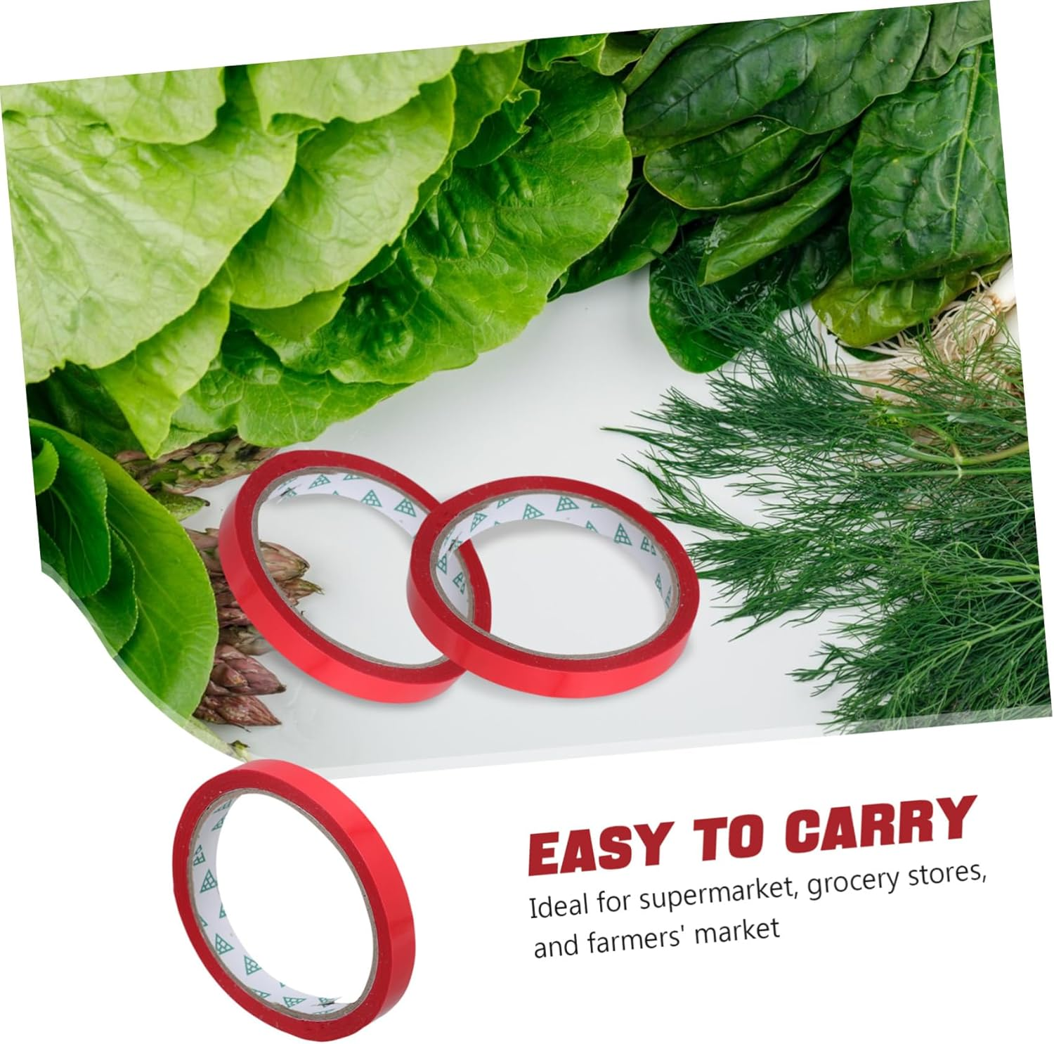 MUCKLILY 10Pcs Produce Adhesive Tape 12Mm X 45M Colorful Plastic Bag Sealing Tape for Fruits and Vegetables Freshness Preservation Packaging