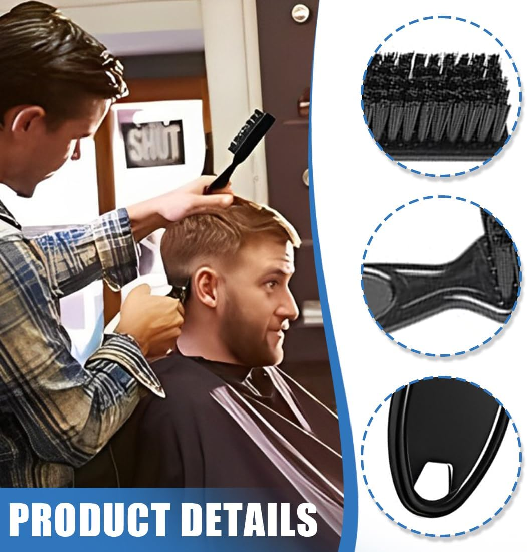 Pack of 2 Cleaning Brush, Blade Cleaning Brush, Nylon Brush, Nail Brush, Trimmer, Hairdressing Cleaning Brush, Hair Clippers Tool (Black and Gold) image number 1