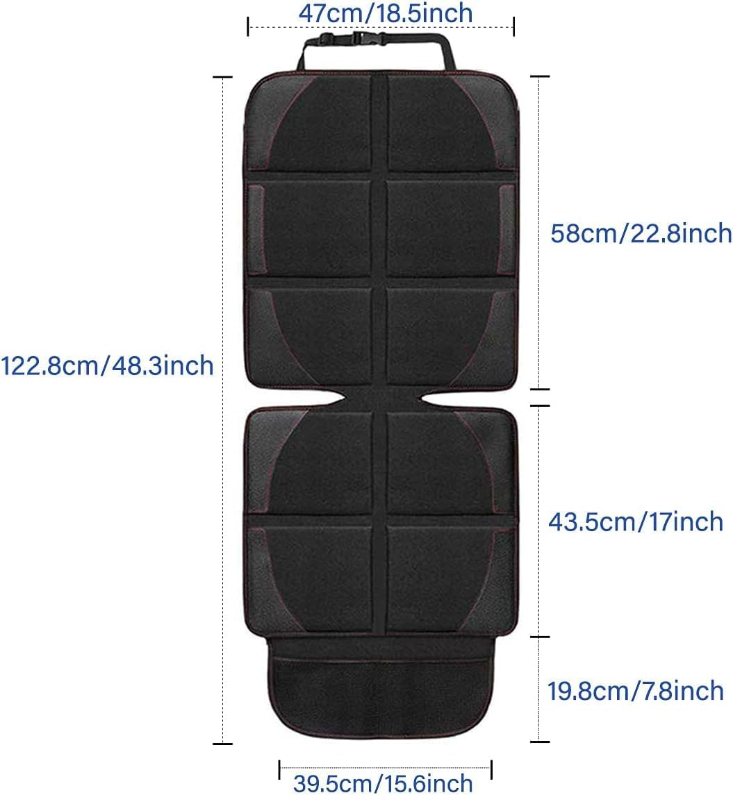 2 Pack Car Seat Protector for Child Seats, Waterproof Non-Slip with Storage Pockets, for Baby and Pet, Black image number 6
