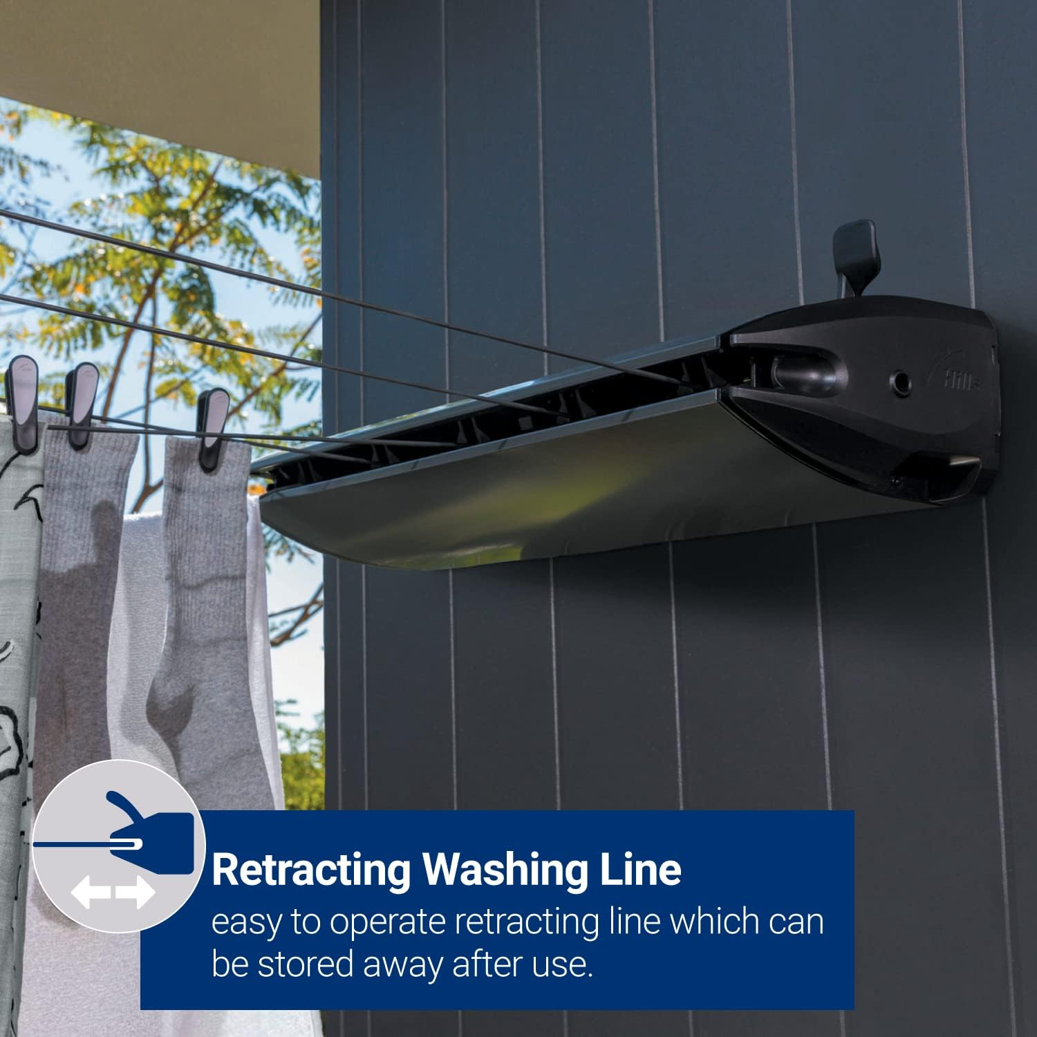 Hills 5 Line Retracting Clothesline, Monument, 50 Kilogram Max Load image number 5