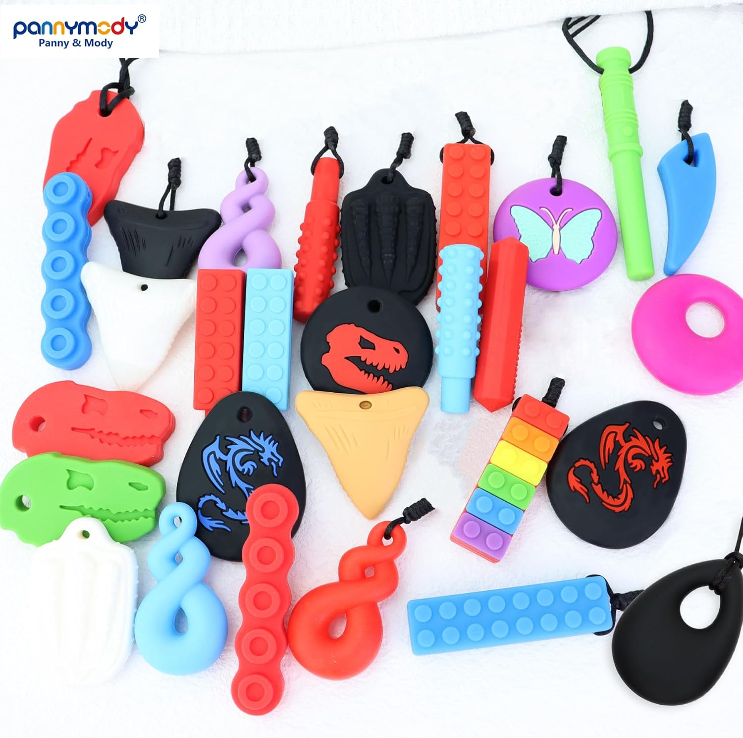 Panny & Mody Australian Local Manufacturer Sensory Chew Necklace for Kids Boys Girls, Silicone Tortoise Pendant Teething Necklace for Toddler Boys Children with Anxiety Autism ADHD Oral Motor, Chewable Jewellery - Blue