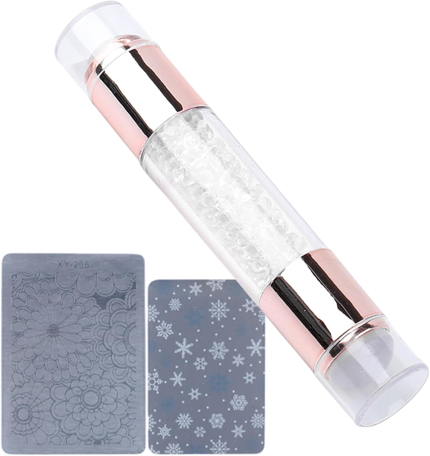 Nail Stamper Kit | Home Stamping Pens | Rhinestone Embellished Double Ended Stamping Pens Tool for Manicure Home Practice Nail Salon