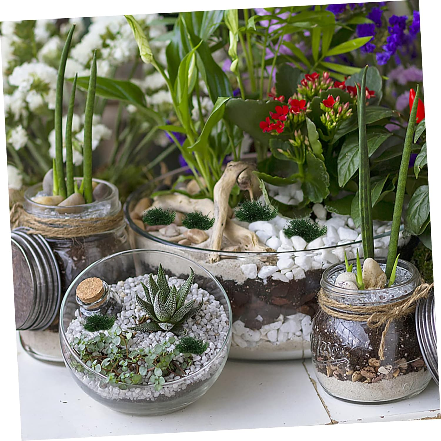 Military Model Scenery Deep Green Fake Grass Cluster Sand Table Grass Ornaments for DIY Terrain and Scale Model Landscaping image number 1