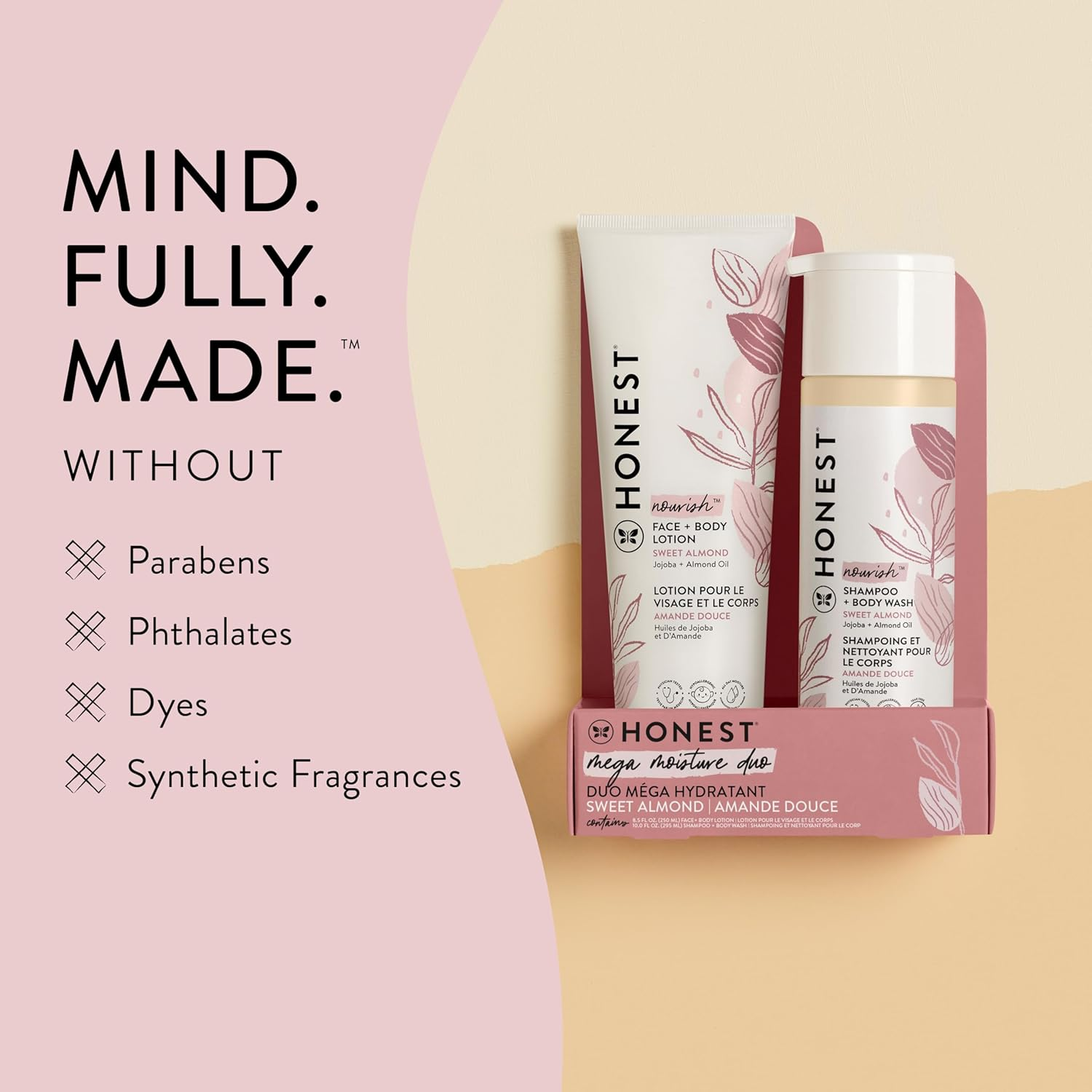 Honest the Company Everyday Gentle Shampoo + Body Wash (10 Fl. Oz) & Face + Body Lotion (8.5 Fl. Oz.) Bundle, 2 Pack, Sweet Orange Vanilla, 18.5 Fl Oz image number 3