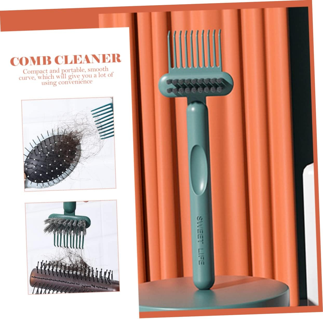 LALAFINA 2Pcs Comb Cleaning Brush Hair Brush Cleaner Hair Brush Cleaning Tool Comb Cleaner Brush Hair Cleaning Hair Brush Hair Remover Hair Japanese-Style Hairdressing Tool image number 1