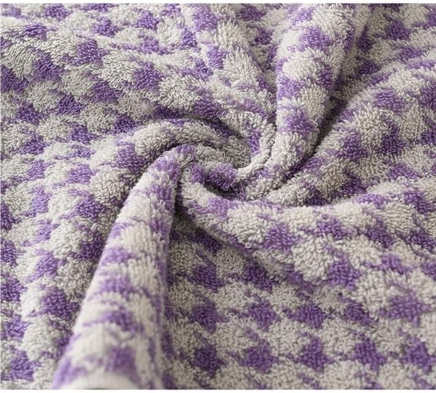 4Pcs Houndstooth Pattern Cotton Adult Bath Towels Soft Comfortable Absorbent Face Towels 34X75Cm Cute Design Washcloths Bathroom Hand Towels Retro Decor Kitchen Hand Towels image number 2