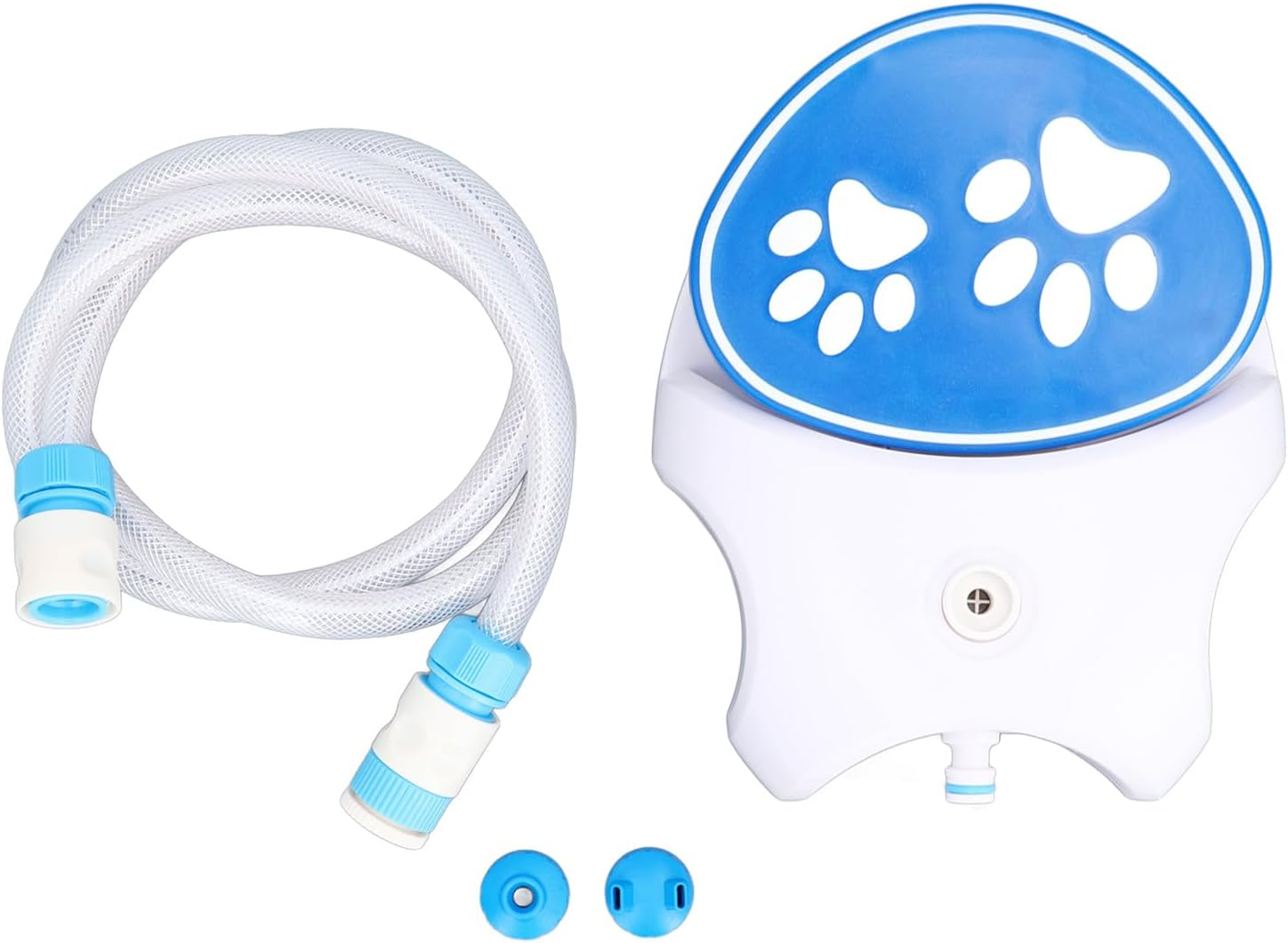 Outdoor Dog Water Fountain, Step on Foot Dog Water Sprinklers with Hose, Activated Dog Drinking Waterer Dispenser Fresh Water to Drink Interactive Pedal Valve Toy for Pet