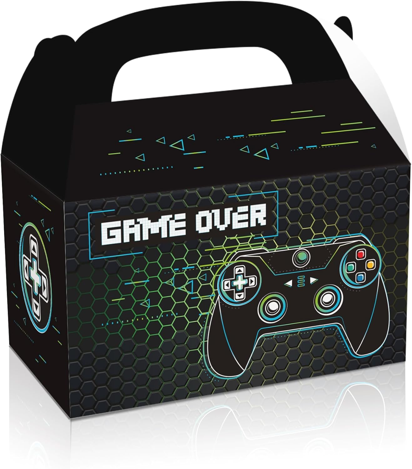 WODJR 24Pcs Video Game Candy Boxes Video Game Party Decorations Video Game Gift Boxes Video Game Party Favor Boxes Treat Boxes for Video Game Party Supplies Gamer Level up Party Decorations (Blue)