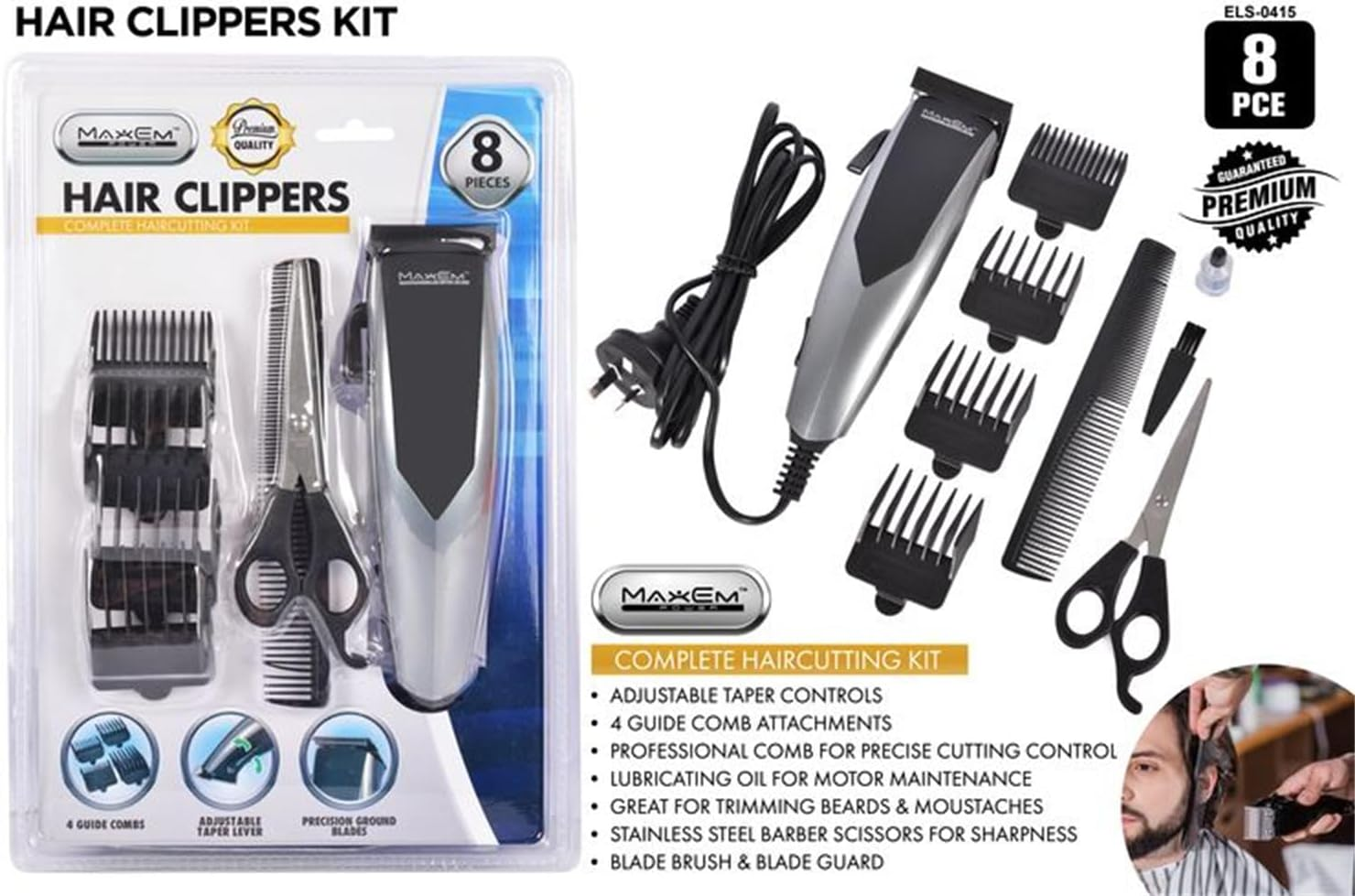 Leona Co Hair Clipper Beard Trimmer Electric Shaving Razor Barber Cutting Haircut Machine image number 2