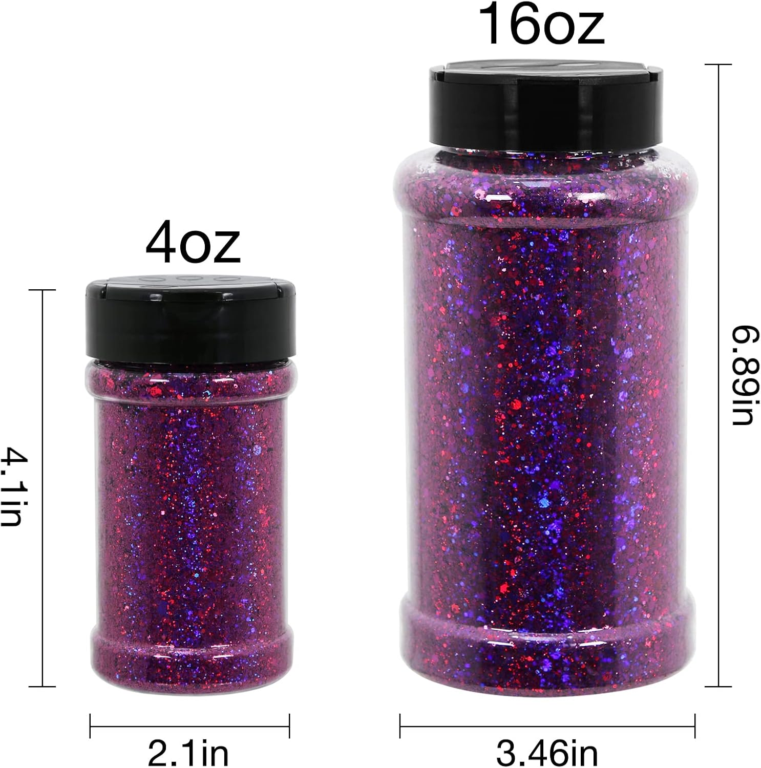 TORC 4 OZ Purple Holographic Glitter 4 Ounce Mix Chunky Glitter Bulk for Resin Craft Cosmetic Art Festival Decoration image number 2