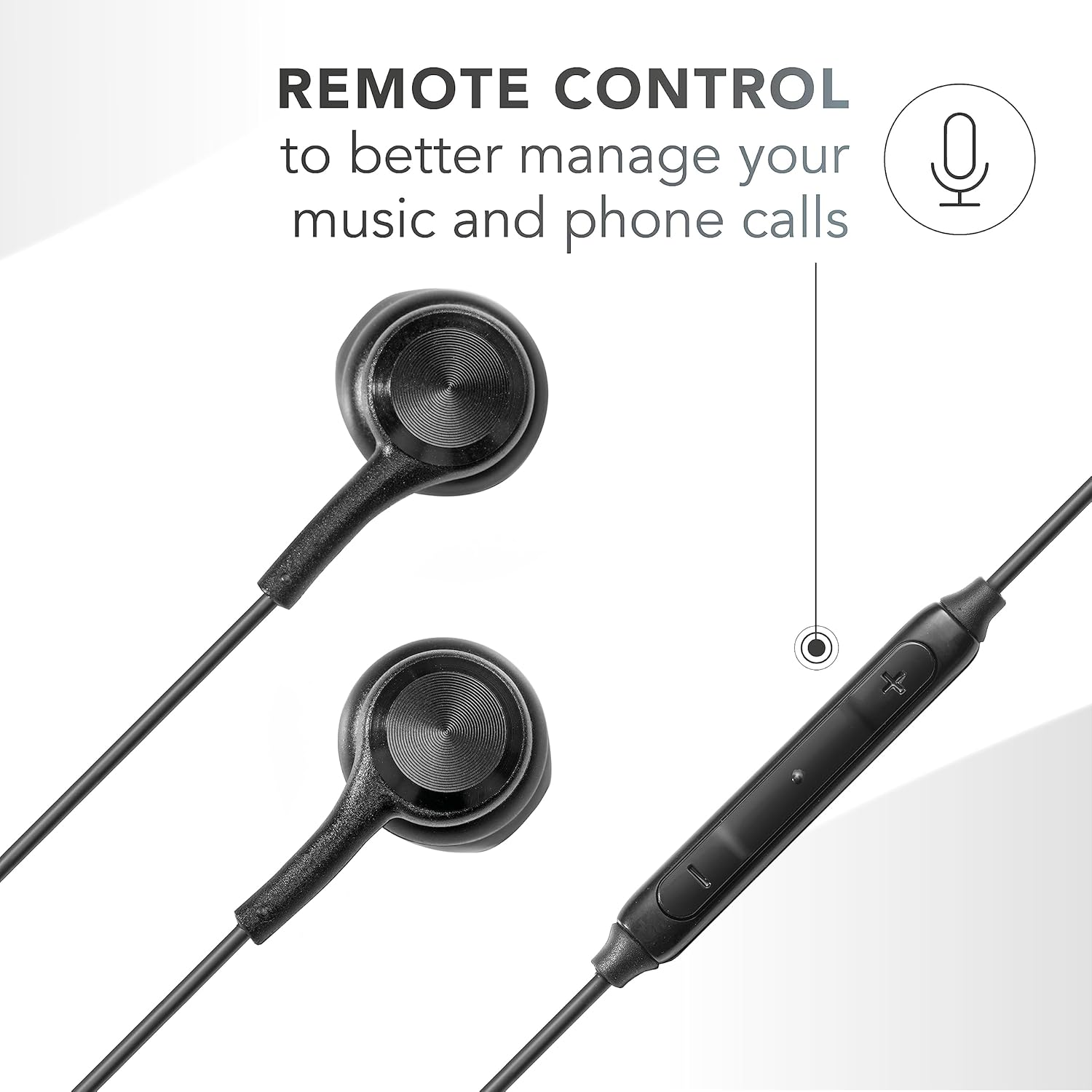 Music Sound Wired Earphones - Capsule Design - 3.5 Mm Jack Plug - Stable and Comfortable - Ergonomic - Black - Black image number 4