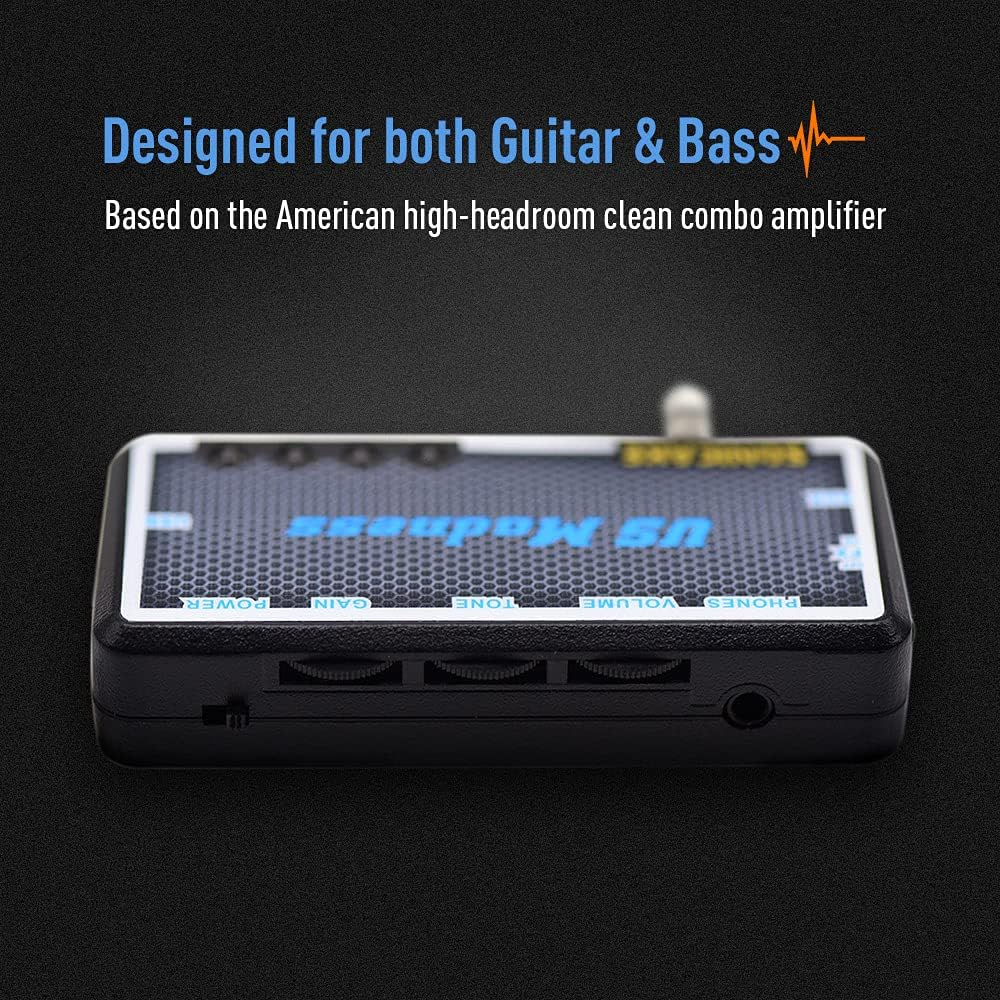 SONICAKE Guitar Bass Headphone Amp Mini Headphone Amplifier US Madness Rechargeable Pocket Chorus Effects image number 5