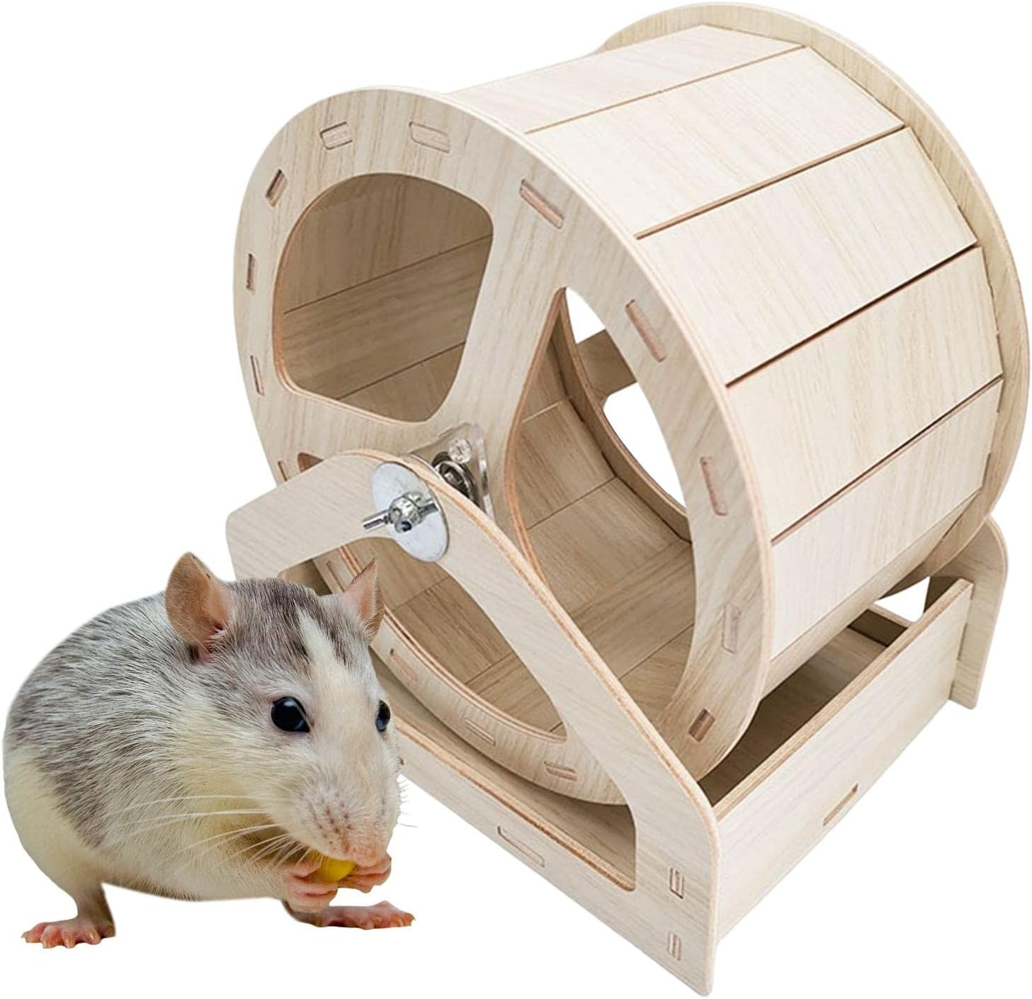 Generic Silent Roller Hamster Running Wheels, Small Pet Rotatory Jogging Wheel Rat Wooden Hamster Exercise Wheel Accessories Small Animals Supplies image number 2