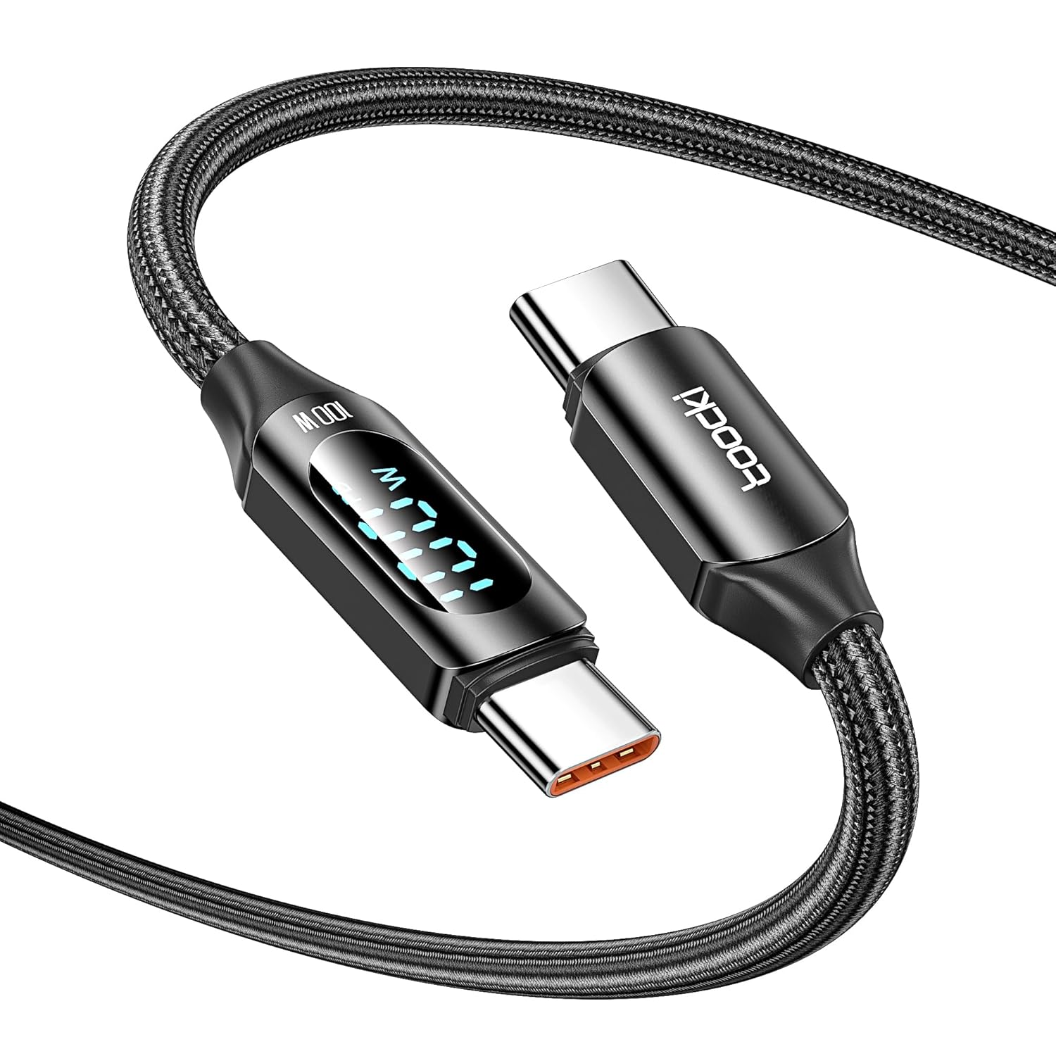 100W USB C to USB C Cable, 1M 2 Pack 5A Fast Charging PD QC5.0 with LED Display,Compatible with Iphone 17 Pro Max/16/16 Pro Max Macbook Ipad Air Galaxy S24 S23, Black