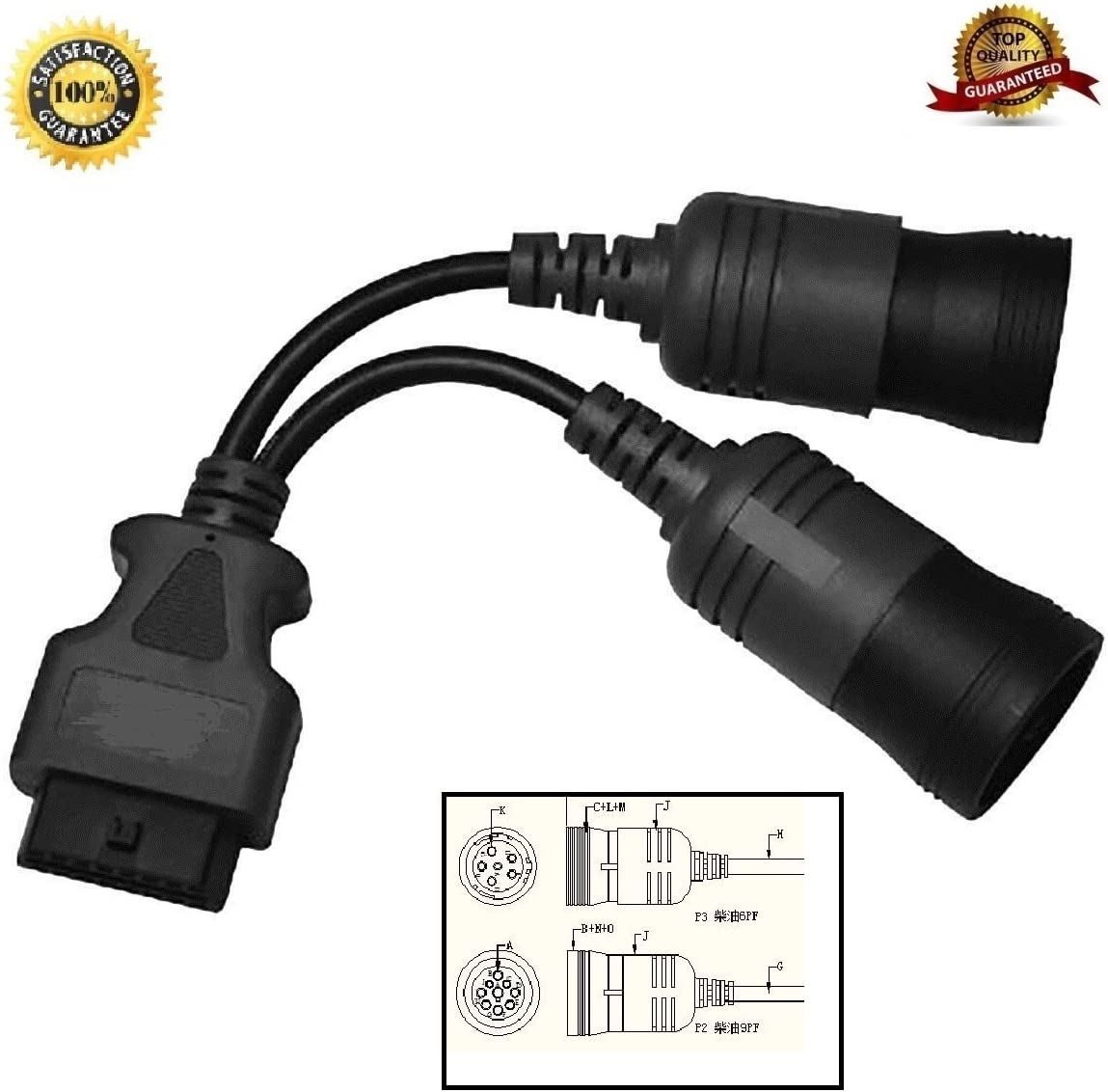 Antibreak 6+9 Truck Cables 9 Pin 6Pin Male J1939 J1708 to 16 Pin J1962 OBD-II Female image number 4