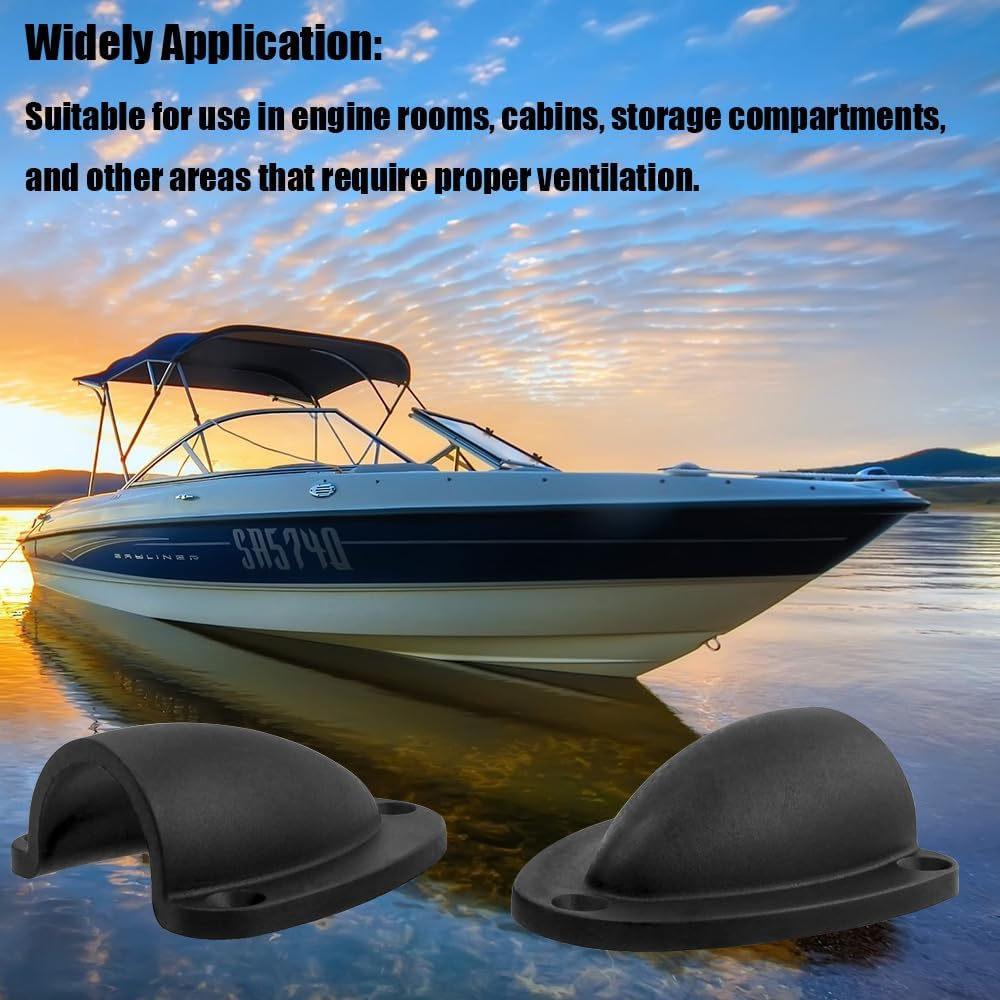 Yakamoz 6Pcs Marine Wire Cable Vent Cover, Nylon Wire Cable Hole Clamshell Vent with Mounting Screws for Marine Boat image number 1