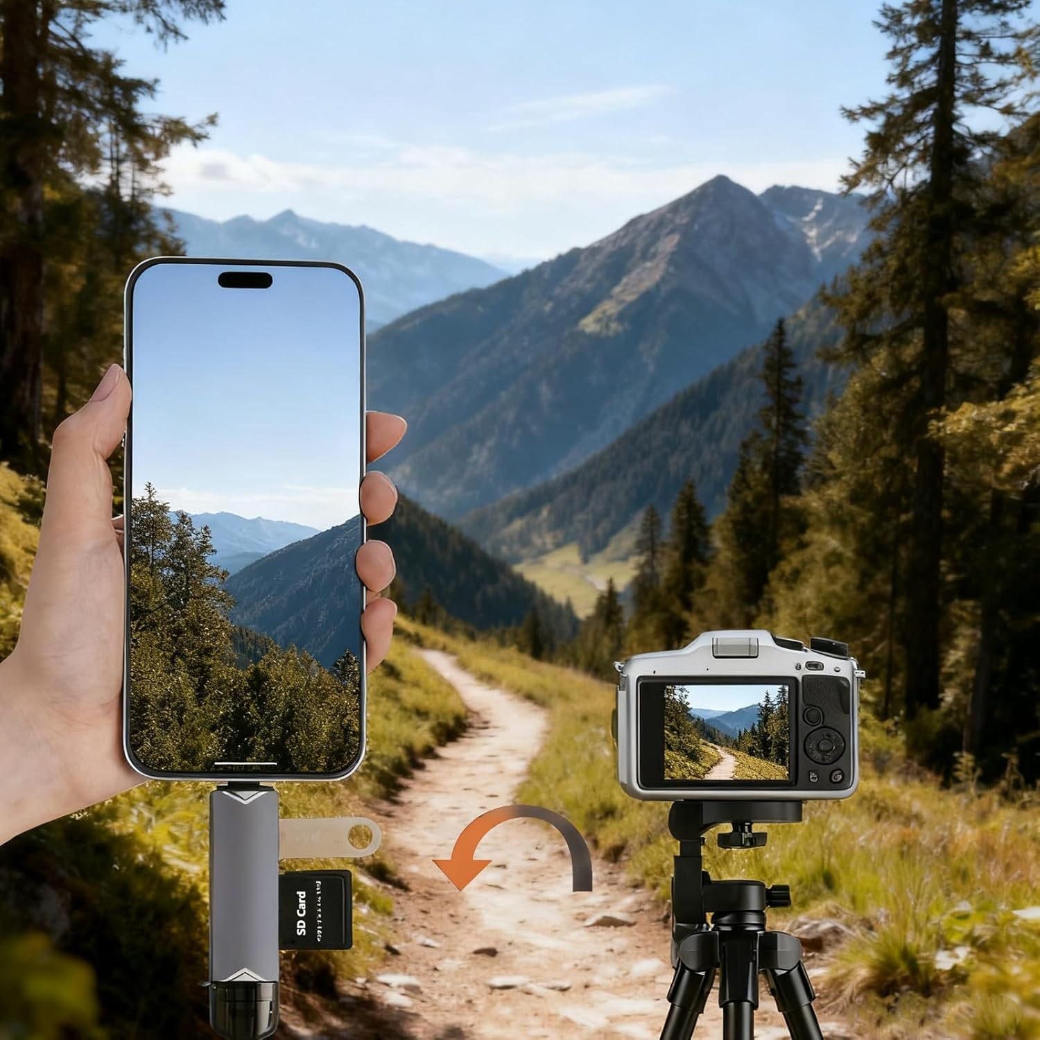 USB 3.0 Micro SD Card Reader USB C SD Card Reader 3 in 1 Type-C External Memory Card Reader OTG for USB/TF/SD/SDHC/SDXC/MMC/RS-MMC Card Adapter for PC Compatible with Android/Iphone 17/16 Pro Max/Ipad image number 2