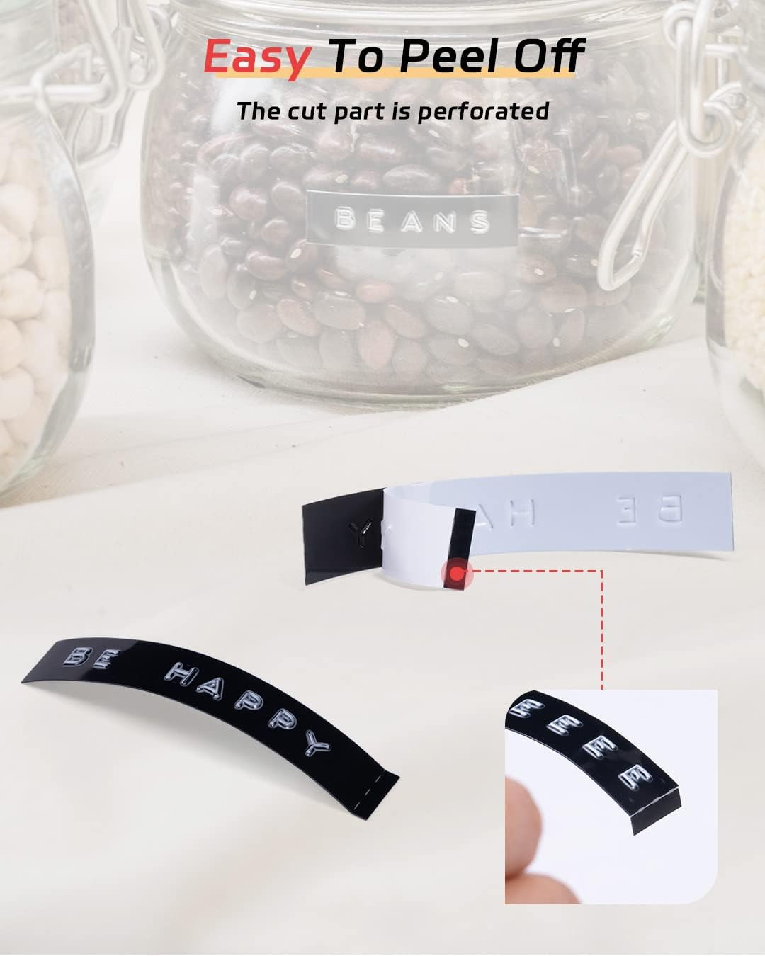 Memoking Embossing Label Tape 3/8"(9Mm) X 3M, 3D Embossing Labels Compatible with Dymo Omega, QANYEGN, Phomemo E975 Embossing Label Maker, 3D Plastic Labels, Black/Green/Purple/Pink/Blue, 5 Pack image number 1