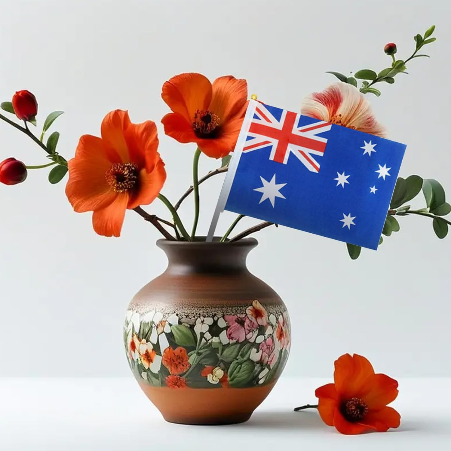 Fiohiros 15 Pcs 5.5X8.3 in Australia Hand Waving Flag, Australia Day Flag, Australian Flag Set, Flags Australia, Australian Flags Small, Australia Day Car Flags image number 4