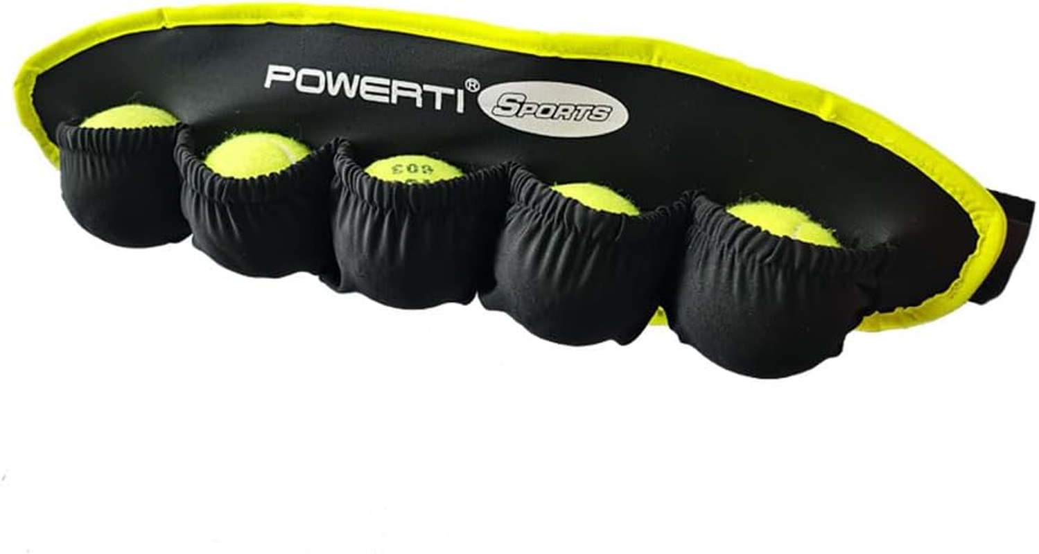 Gloperti Tennis Ball Holder, Holding 5 Tennis Balls, Black, One Size