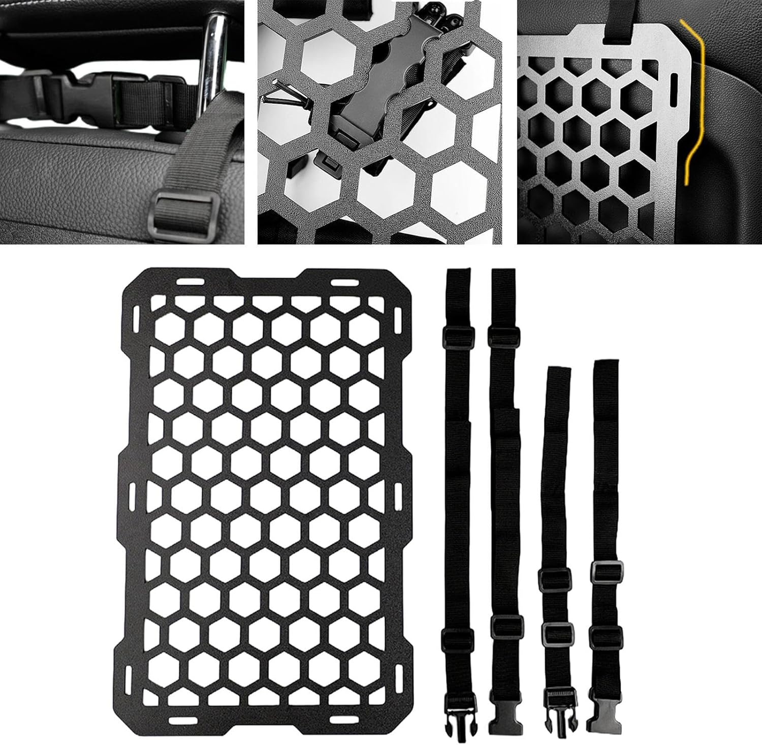 Molle Panel for Vehicles, Back Seat Organizer, Seat Back Organizer, Sturdy Car Storage Rack, Modular Storage image number 1