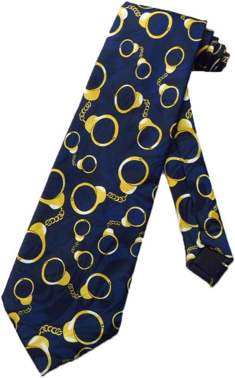 Steven Harris Mens Handcuff Police Criminal Justice Necktie - Blue - One Size Neck Tie
