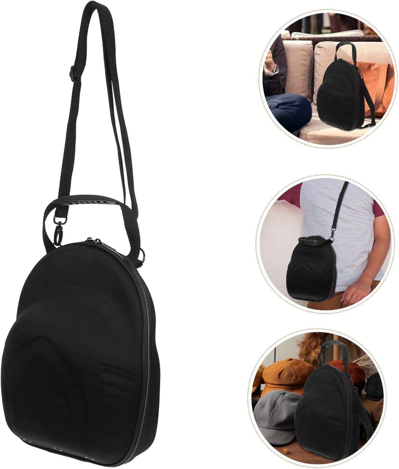 SOESFOUFU Cap Storage Bag Baseball Hat Case Travel Cap Carrier Case Travel Bag for Men image number 3