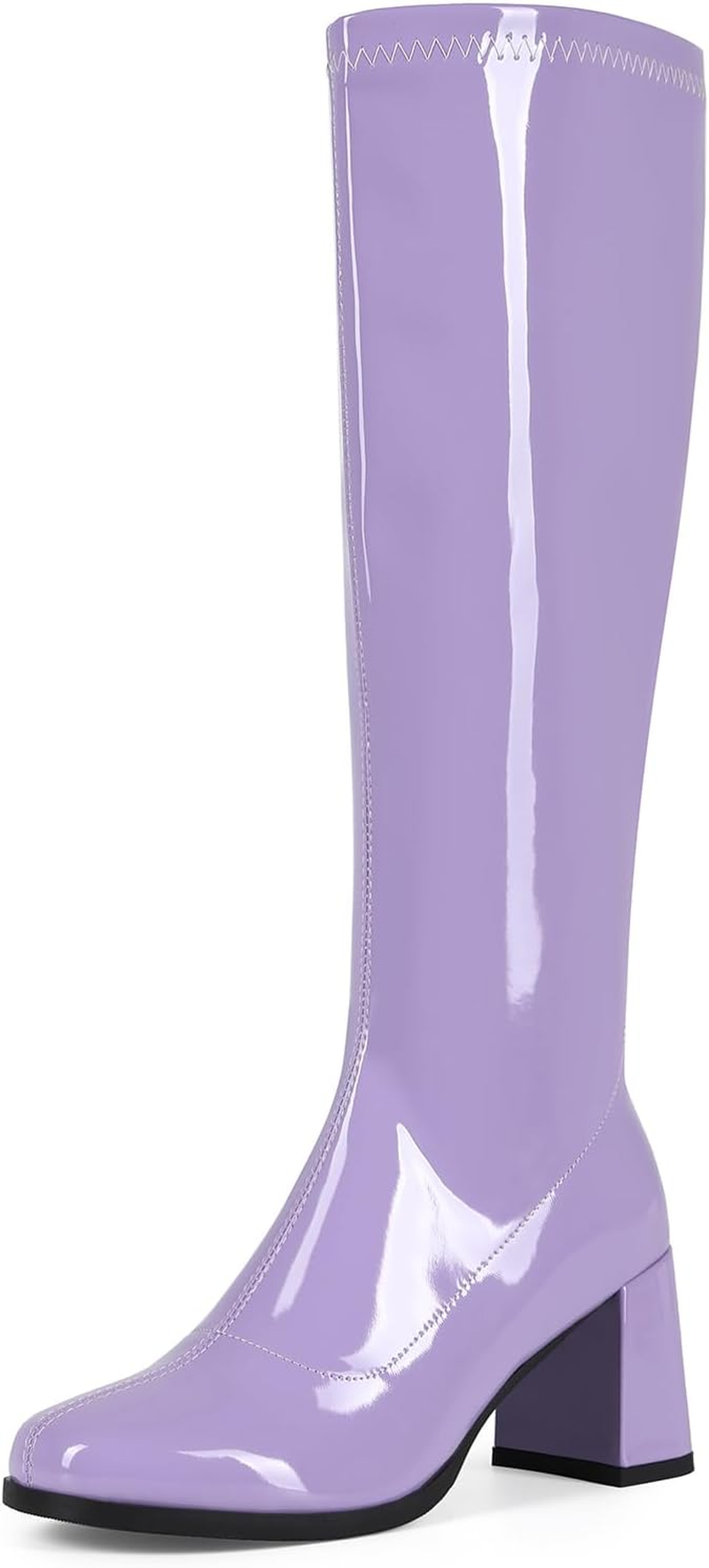 Galindopia Women Gogo Boots Black Knee High 70S Boots