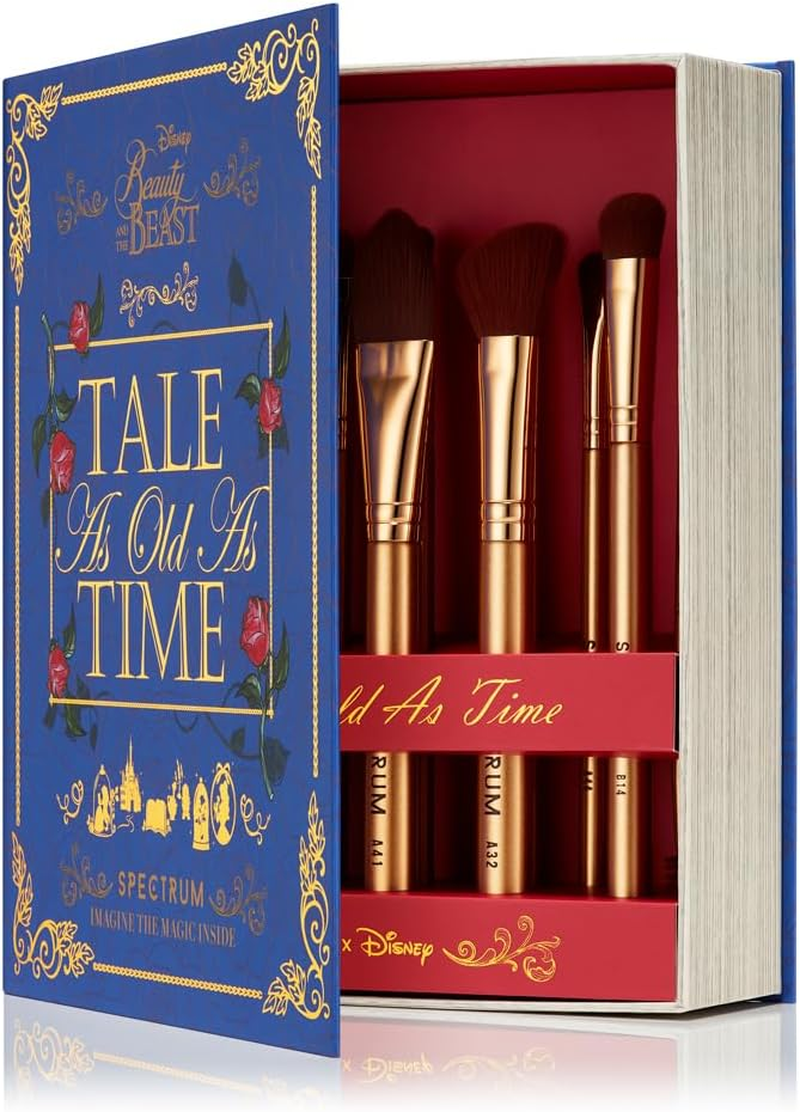 Spectrum Collections Beauty and the Beast Make up Brushes, Spectrum Makeup Brushes Set Including Face, Eye and Eyebrow Brushes with Enchated Rose Brush, 12 Piece Official Disney Makeup Brush Set image number 4