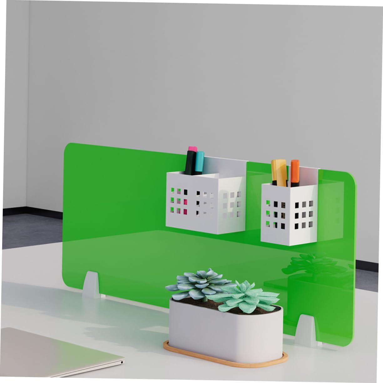 AUTSUPPL Hanging Pen Holder for Desk Storage Organizer for Cubicles Space-Saving Office Accessory for Writing Tools Double