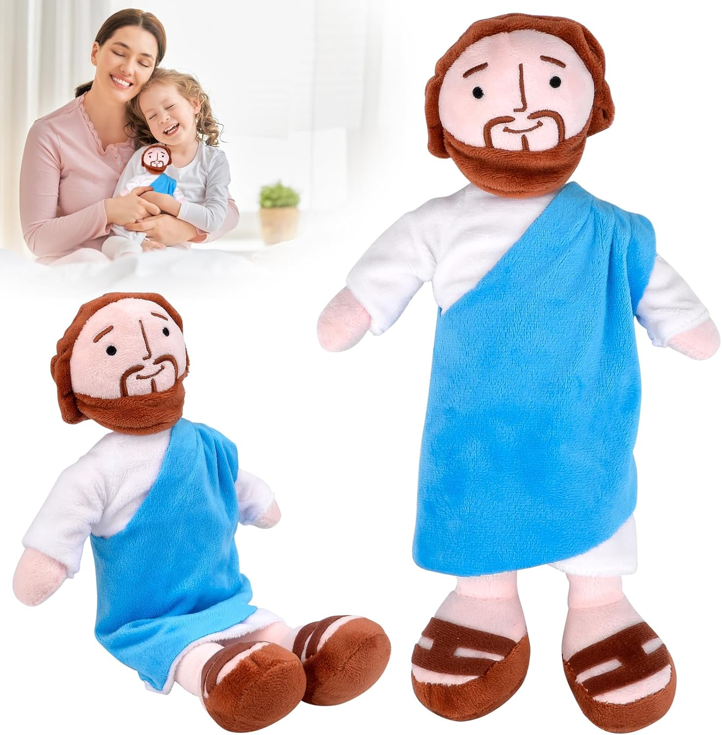 Jesus Plush, 32 Cm Smiling Jesus Christ Cuddly Toy, Religious Plush Toy image number 2