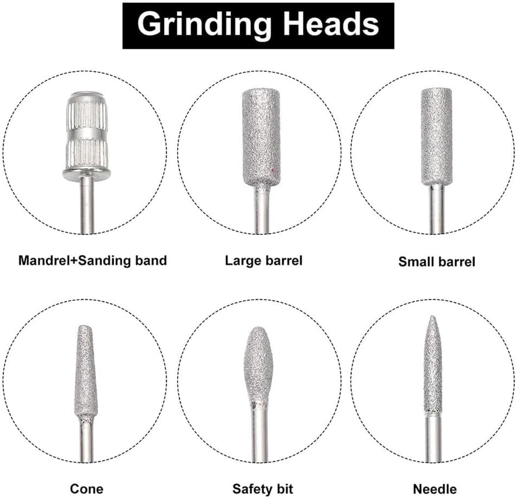 12 Pcs Nail Drill Bit Set, Nail Drill Bits, 6 Pcs Tungsten Carbide Drill Bits + 6 Pcs Brush, 3/32 Inch Nail Bits for Nail Drill image number 1