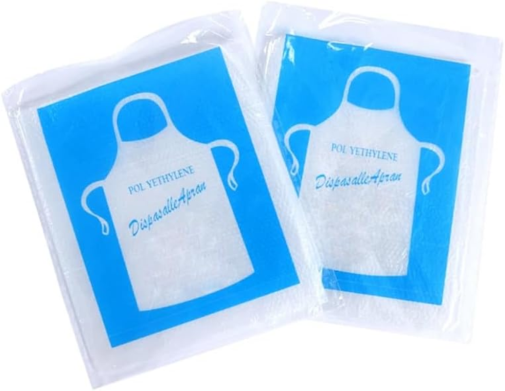 100Pcs Disposable and Plastic Waterproof Apron Barbecue Oil Transparent image number 6