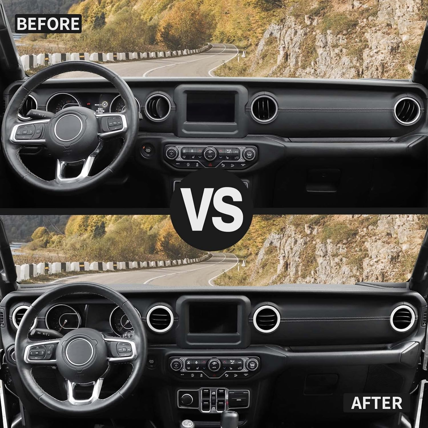 Voodonala for Jeep JL Dash Air Conditioning Vent Outlet Trim for 2018-2022 Jeep Wrangler JL JLU Gladiator JT Trunk, ABS White image number 6