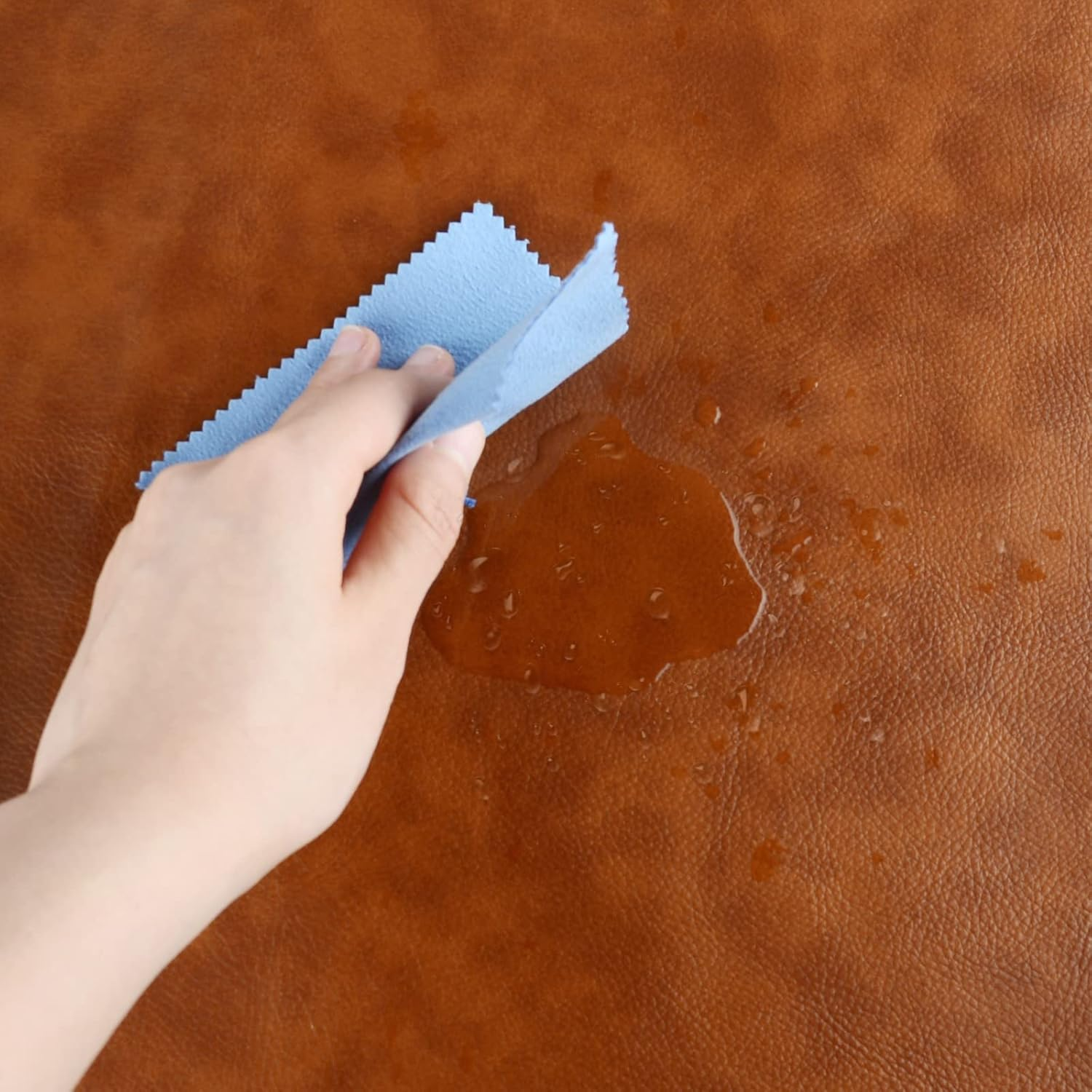 Linkidea Vegan Leather Table Runner, 71 X 13 Inches Heat Resistant, Waterproof, Faux Leather Table Mat for Daily Use, Holidays and Catering Events (Brown) image number 4