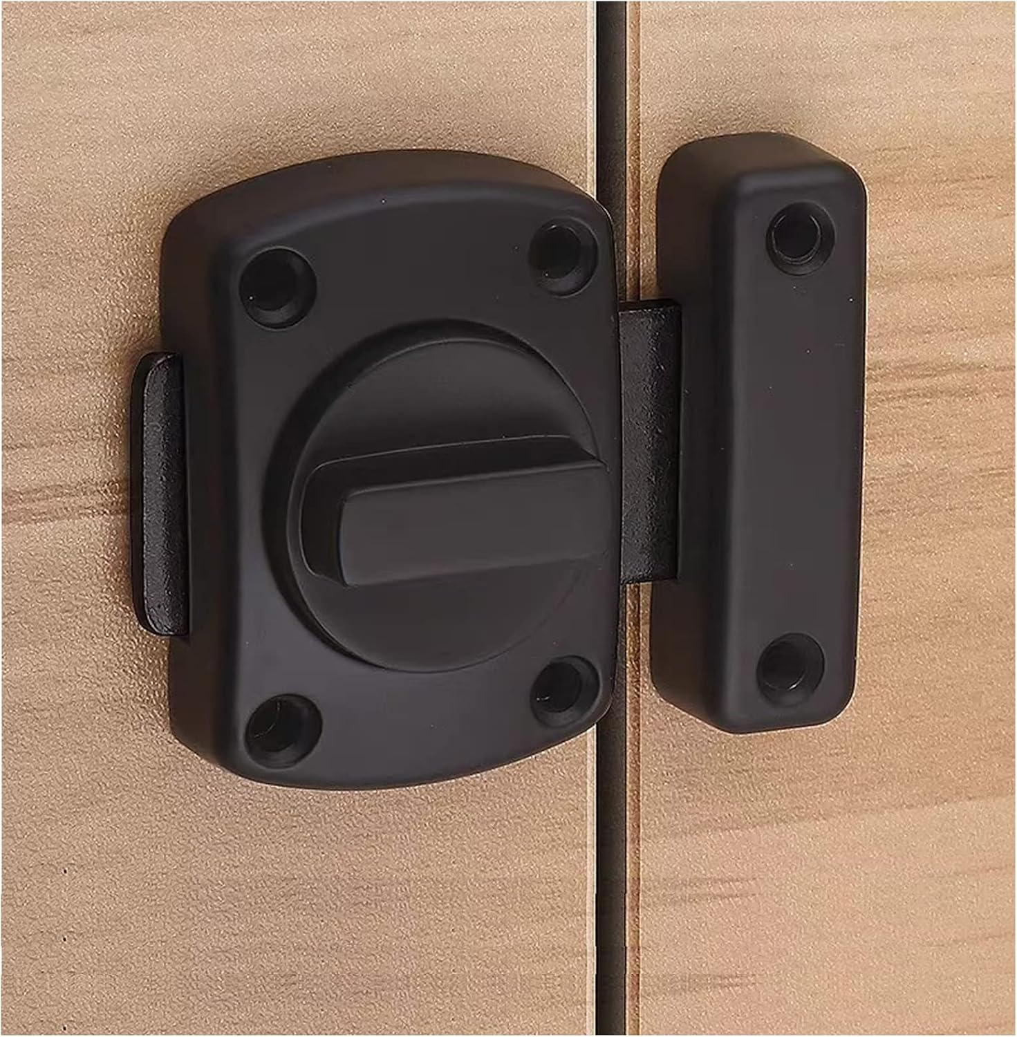 Bolt Latch Bedroom Anti-Lock Buckle Bedroom Door Lock Anti-Theft Door Lock Safety Push-Pull Exposed Bathroom Door Bolt, Suitable for All Kinds of Swing Doors (Brushed Silver)