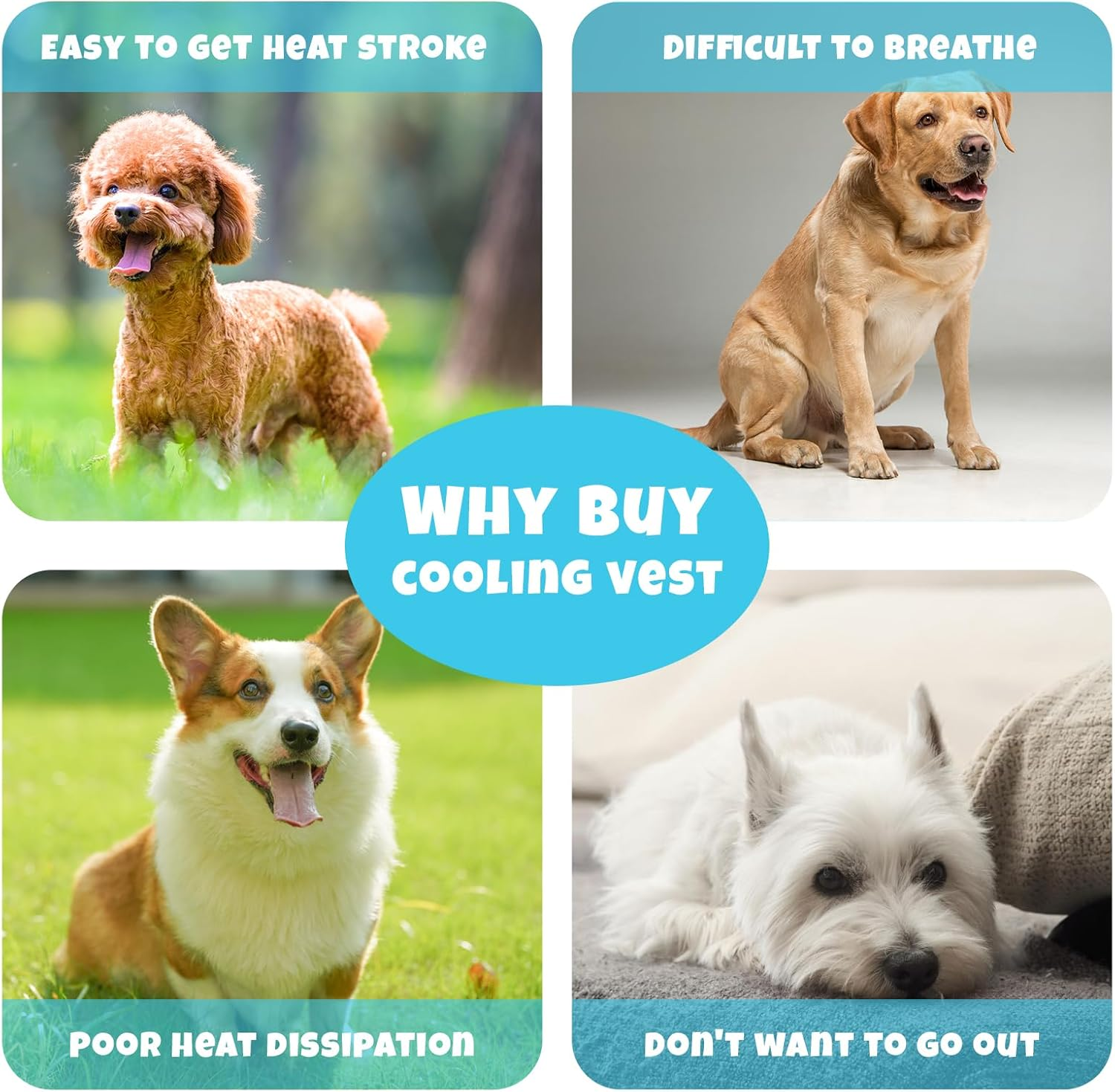 Dog Cooling Vest for Summer,Frenchie Cool Vest for Dogs (11Lb-77Lb) Body Cooling with Uv Protection Breathable Mesh,Cooling Shirt for Cavoodle,Labrador,Border Collie (Grey, XL) image number 2