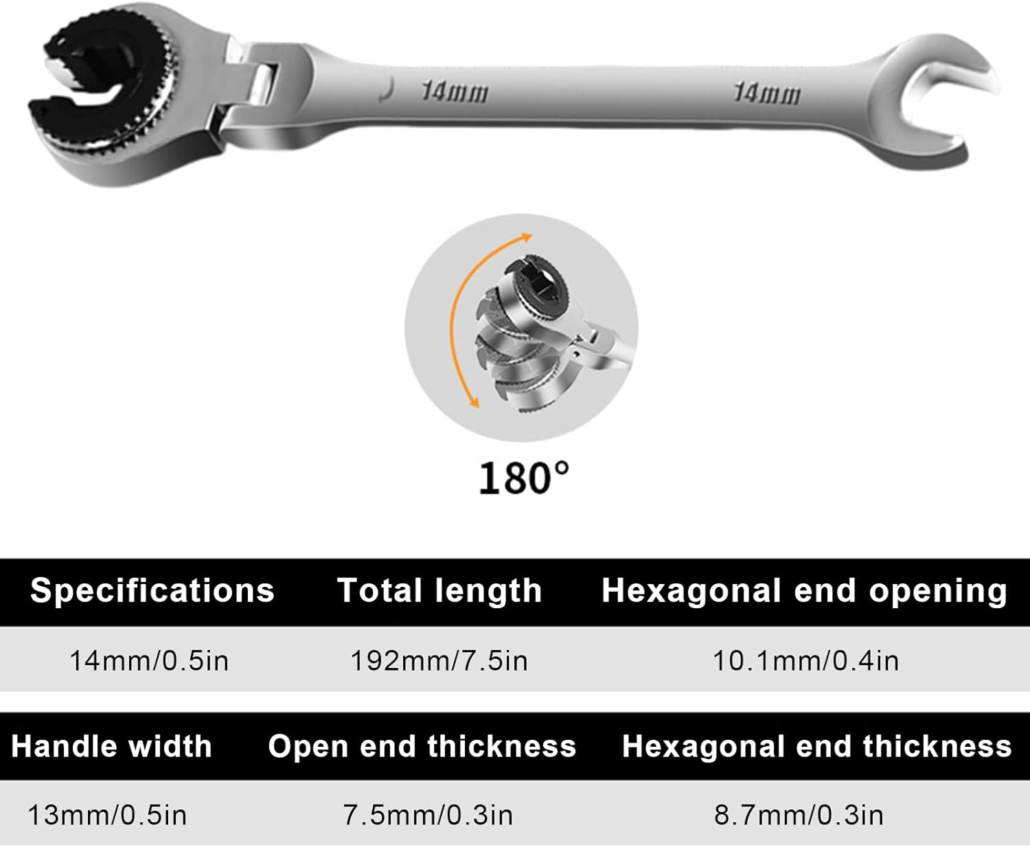 Ratcheting Tube Spanner &ndash; Plum Wrench Set, Duals-End Repair Gear, Oil Hose Opener | Flare Nut Adjustment Tool Kit, Rotating Socket Maintenance Accessory, Garage Mechanic Equipment Use image number 2