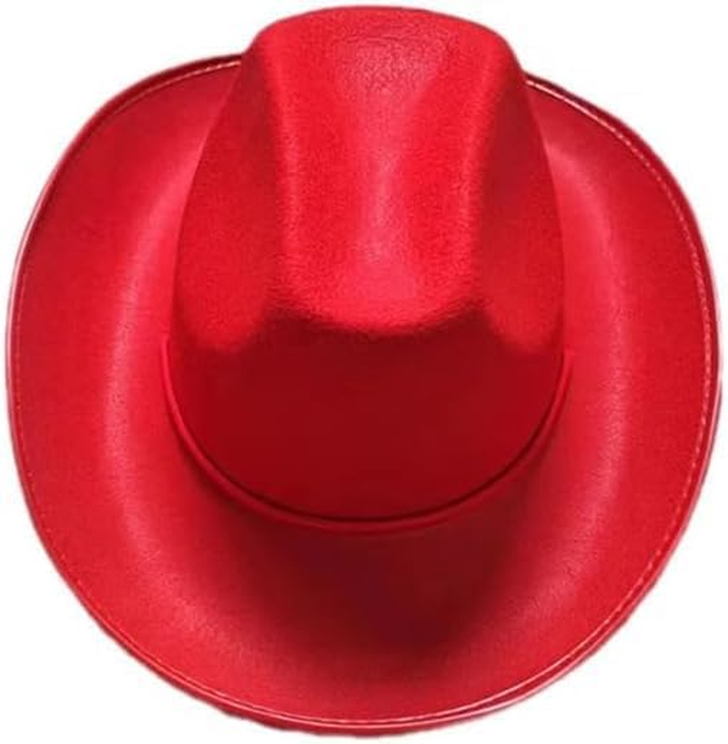 Cowboy Hat for Women Men 2 Packs Diy Cowgirl Hat Western Outfits 70S Parties Costume Accessories Adjustable String image number 3