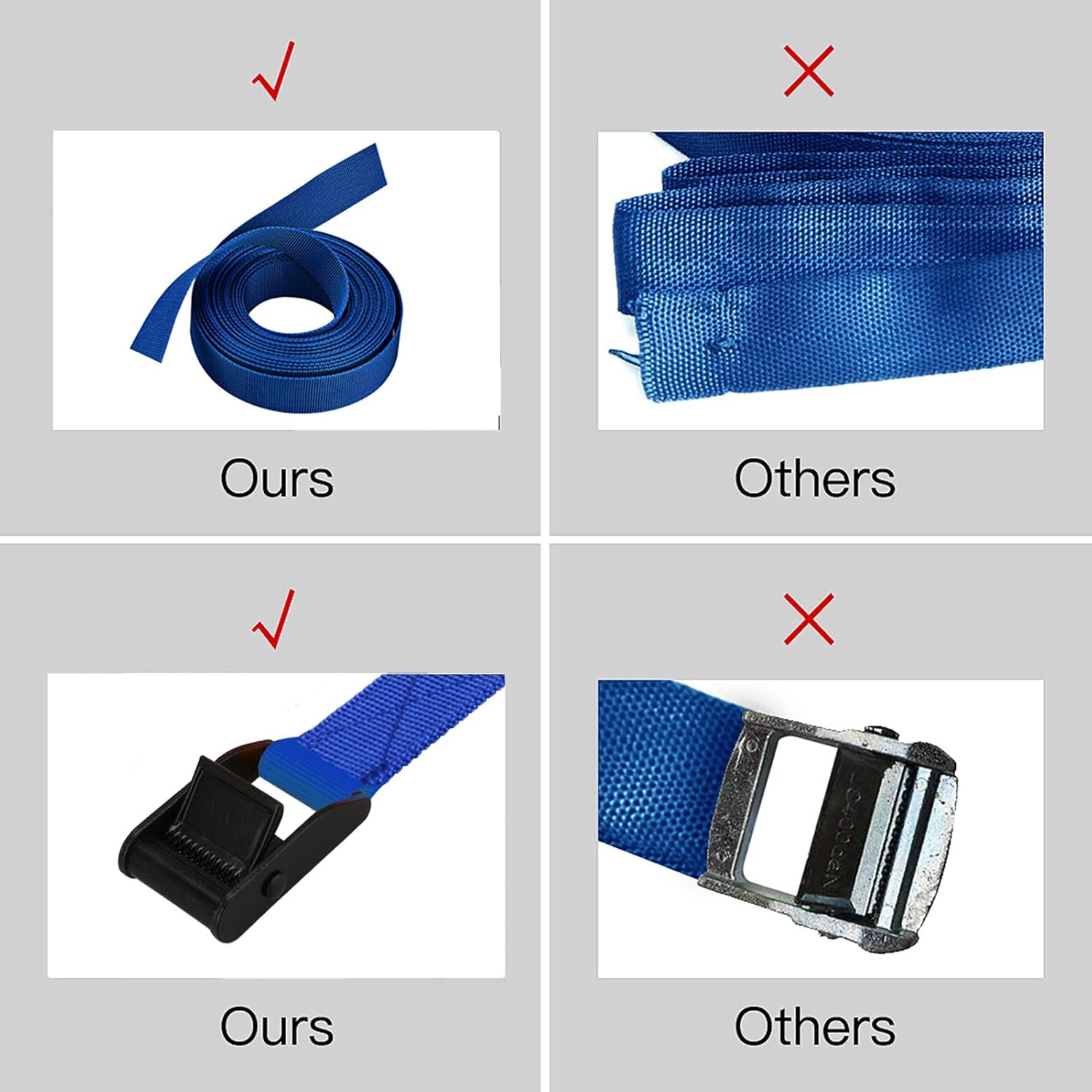 Premium Lashing Strap Short 1" X 6.5 Ft, Cam Buckle Tie down Straps Heavy Duty Secure Straps up to 700 Lbs Capacity for Motorcycle,Sup, Kayak, Canoe, Surfboard, Cargo, Boat,Trailer, Luggage image number 1