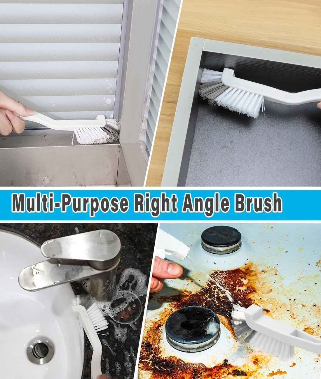 ZDZX 10Pcs Cleaning Brushes Set, Hard Bristle Crevice Cleaning Brush, Multifunctional Gap Cleaning Brush, Small Corner & Windows Brush, Cleaning Supplies for Groove Window Tracks Bathroom Kitchen image number 3