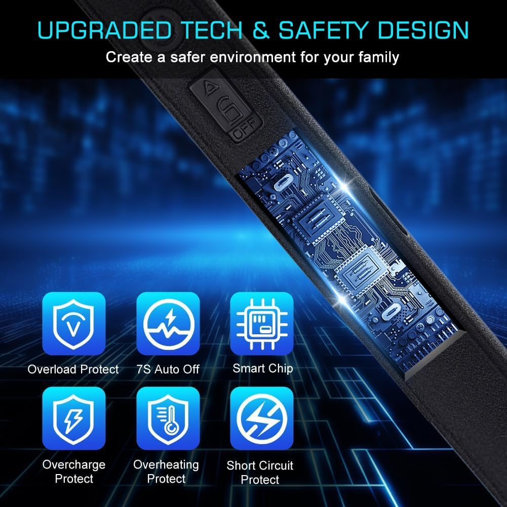 Lighter Electric Candle USB Type C Rechargeable Lighter with Upgraded LED Battery Display Safety Switch Flameless Plasma Windproof for Cooking Bbqs Fireworks, Gifts for Women Men Mom Wife (Blue) - Blue image number 5