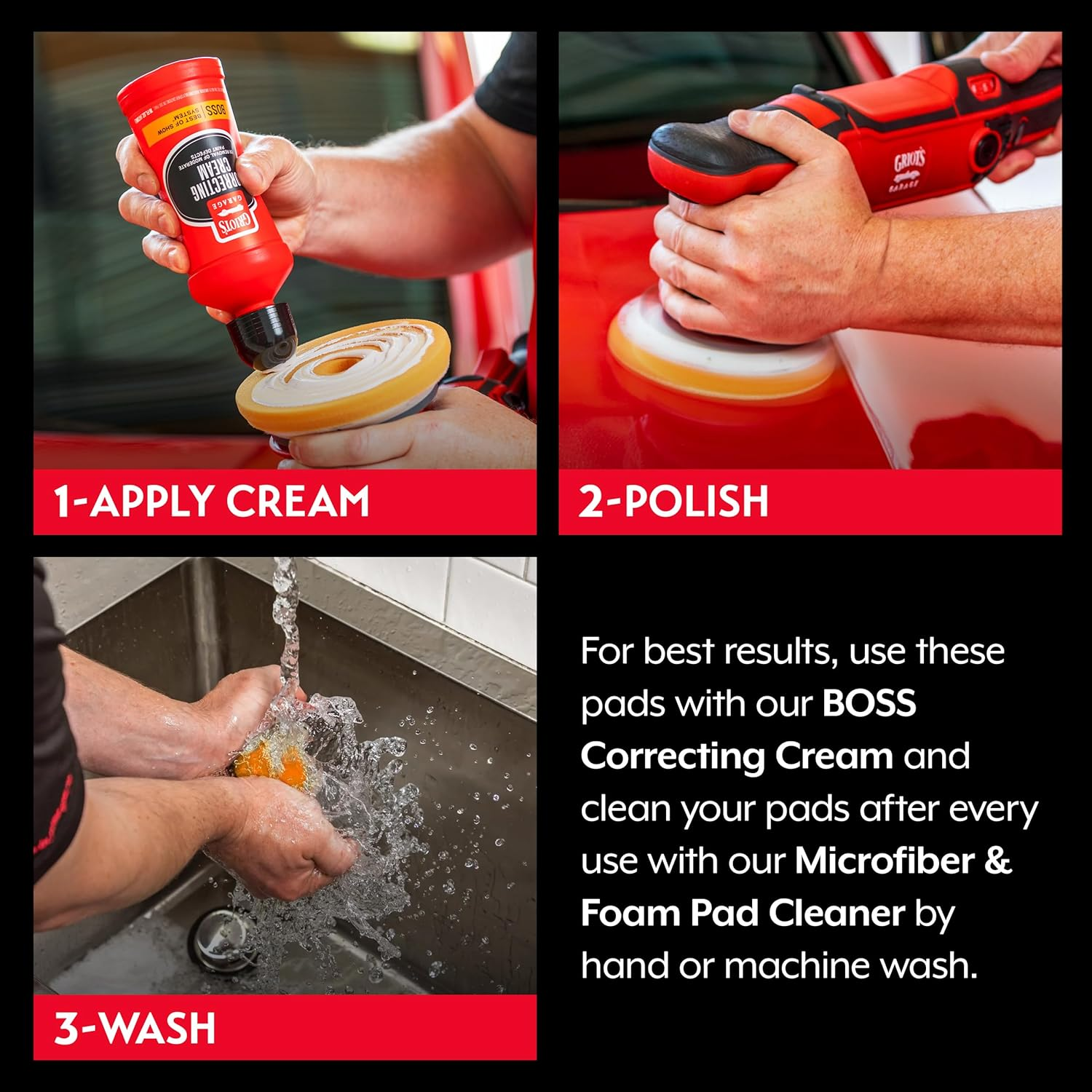 Griot'S Garage B120F5 5.5" BOSS Correcting Foam Pads, (Pack of 2) image number 5