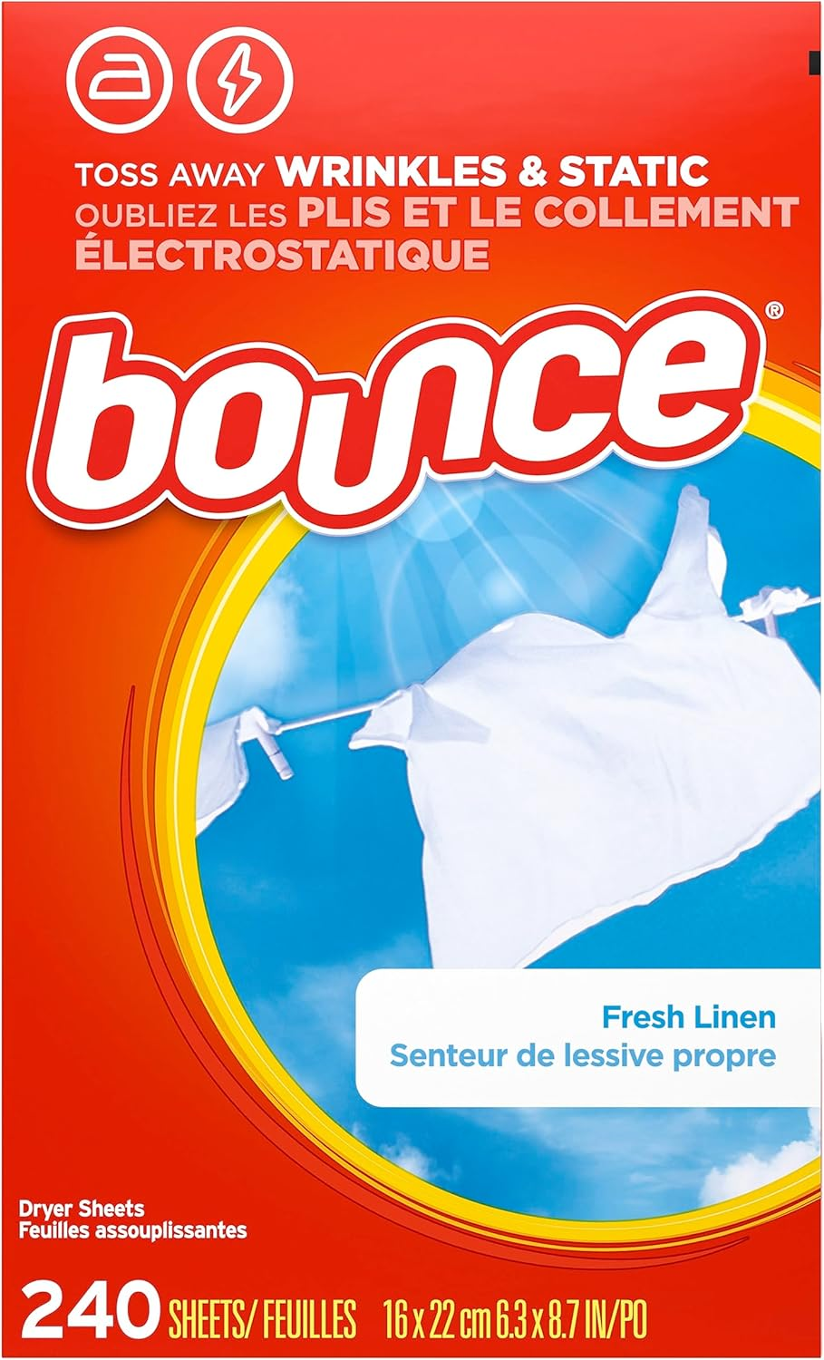 Bounce Fresh Linen Scented Fabric Softener Dryer Sheets, 240 Count image number 6