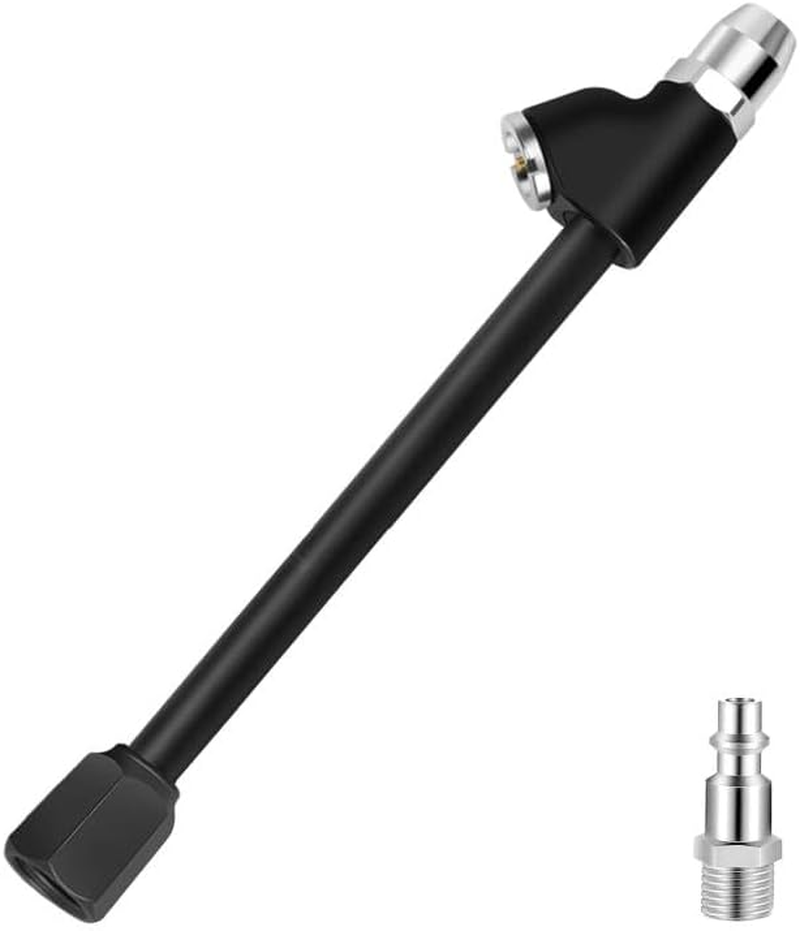 GODESON Air Chuck,1/4" FNPT Extended Reach Dual Head Chuck Set with Quick Plug,2-Way Connect Tire Chucks for Bikes,Motorcycle,Car,And Etc,Tire Air Chuck for Tire Inflator Gauge or Air Compressor image number 1